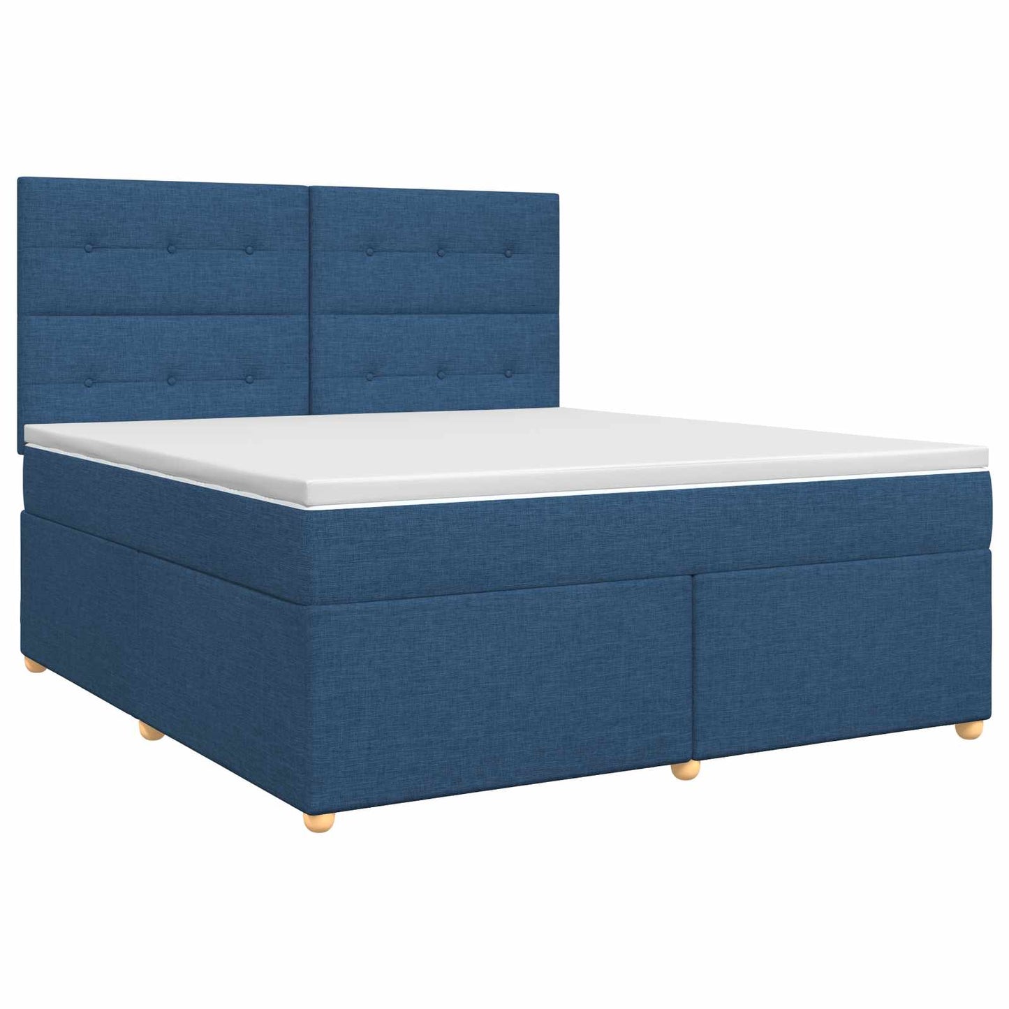 vidaXL Κρεβάτι box spring με στρώμα Μπλε 140 x 200 cm Ύφασμα