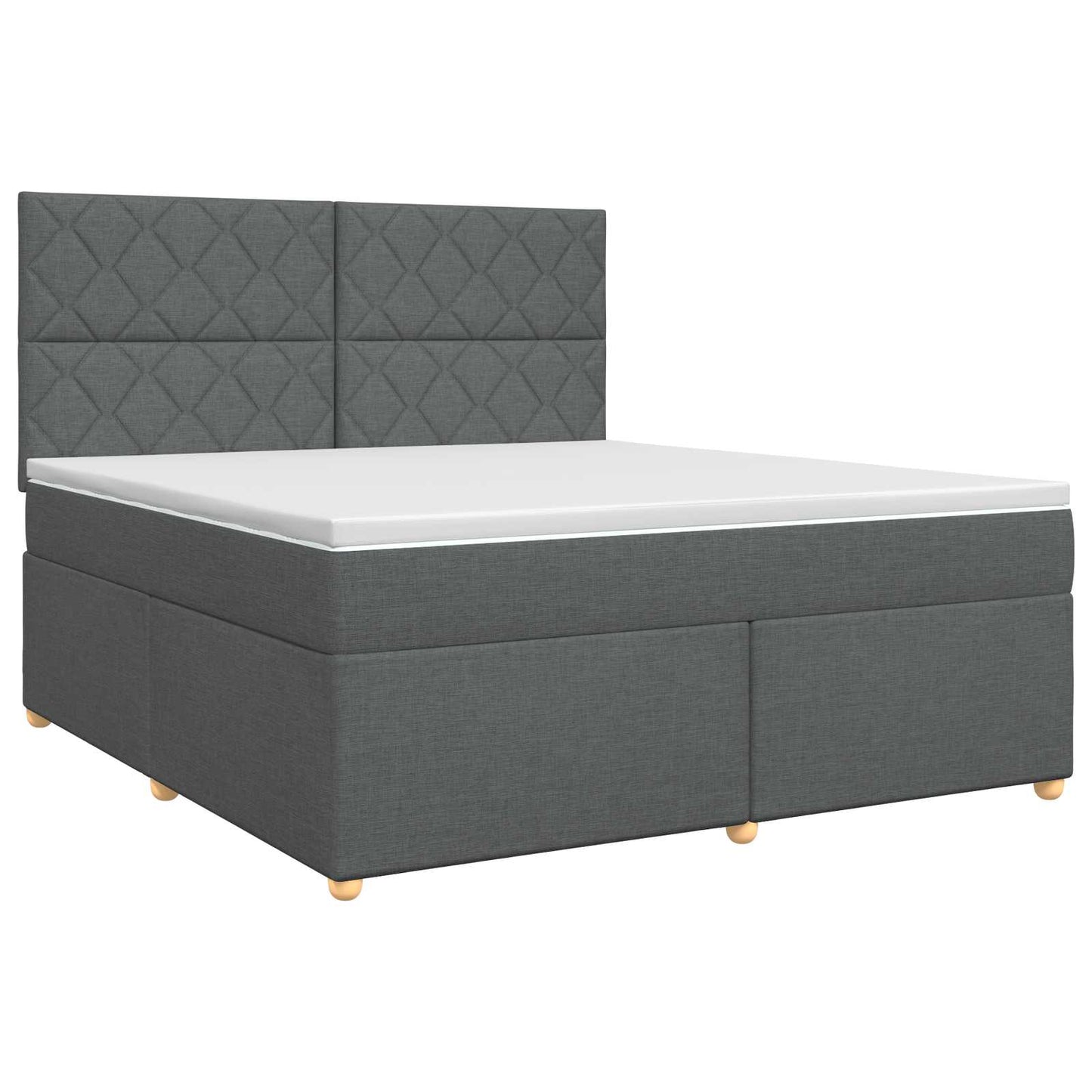 vidaXL Κρεβάτι box spring με στρώμα Σκούρο Γκρι 140 x 200 cm Ύφασμα
