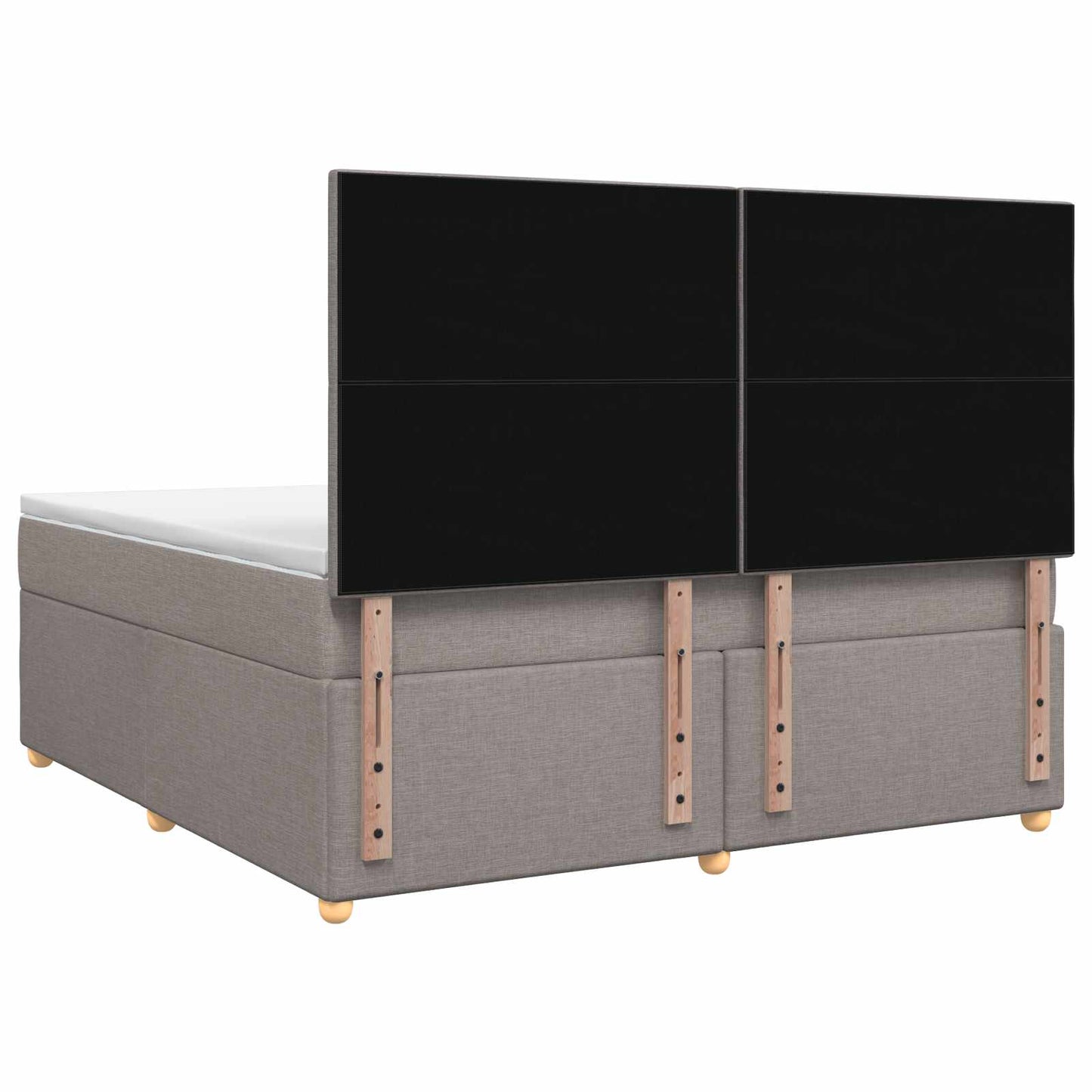 vidaXL Κρεβάτι box spring με στρώμα Taupe 140 x 200 cm Ύφασμα
