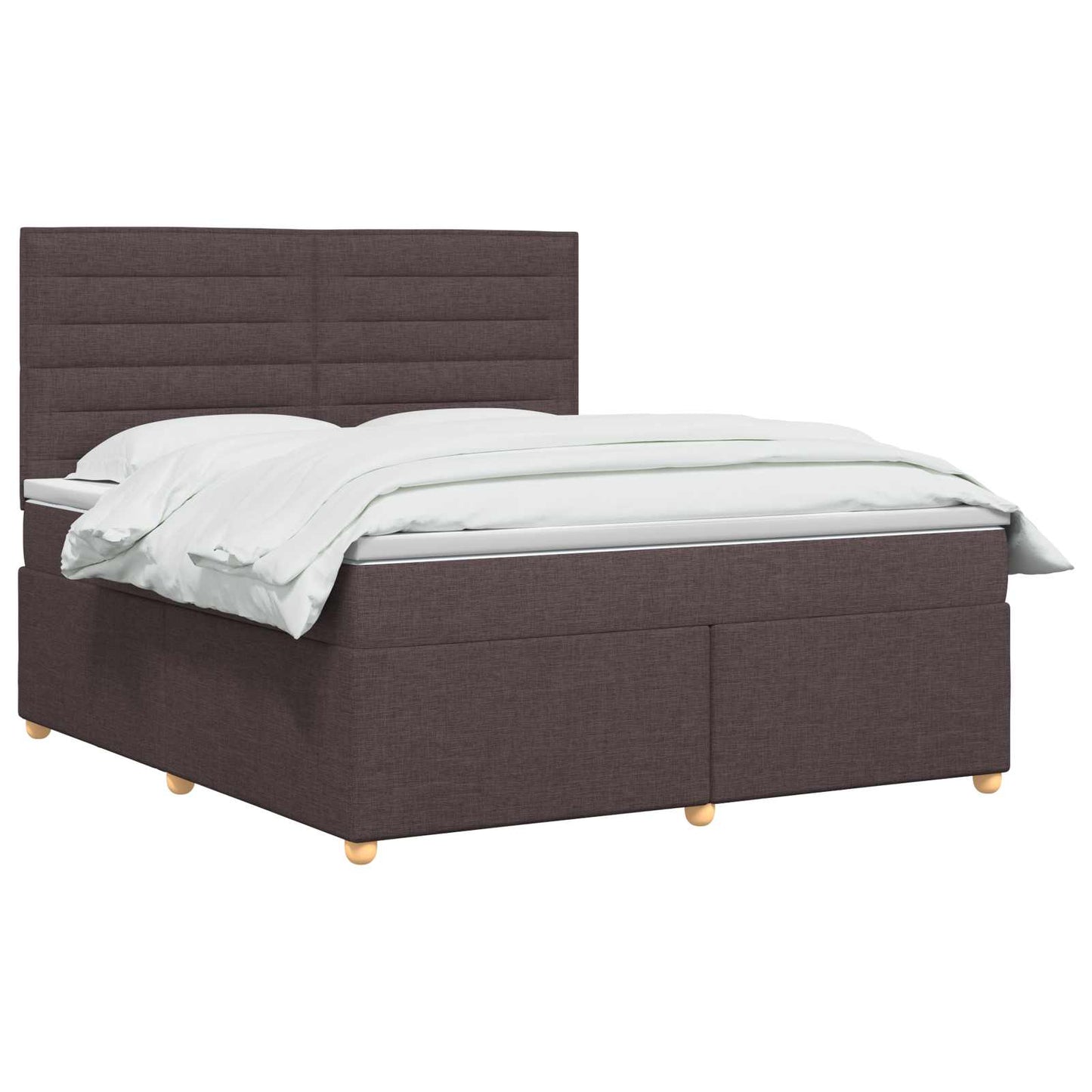 vidaXL Κρεβάτι box spring με στρώμα Σκούρο Καφέ 160 x 200 cm Ύφασμα