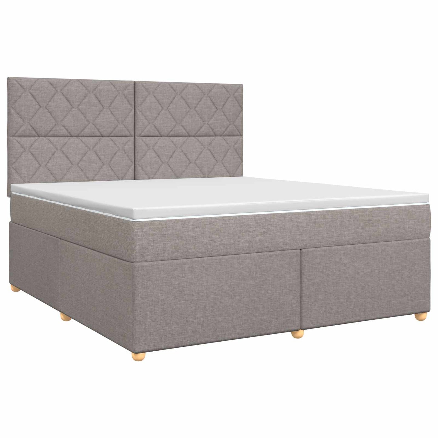 vidaXL Κρεβάτι box spring με στρώμα Taupe 160 x 200 cm Ύφασμα