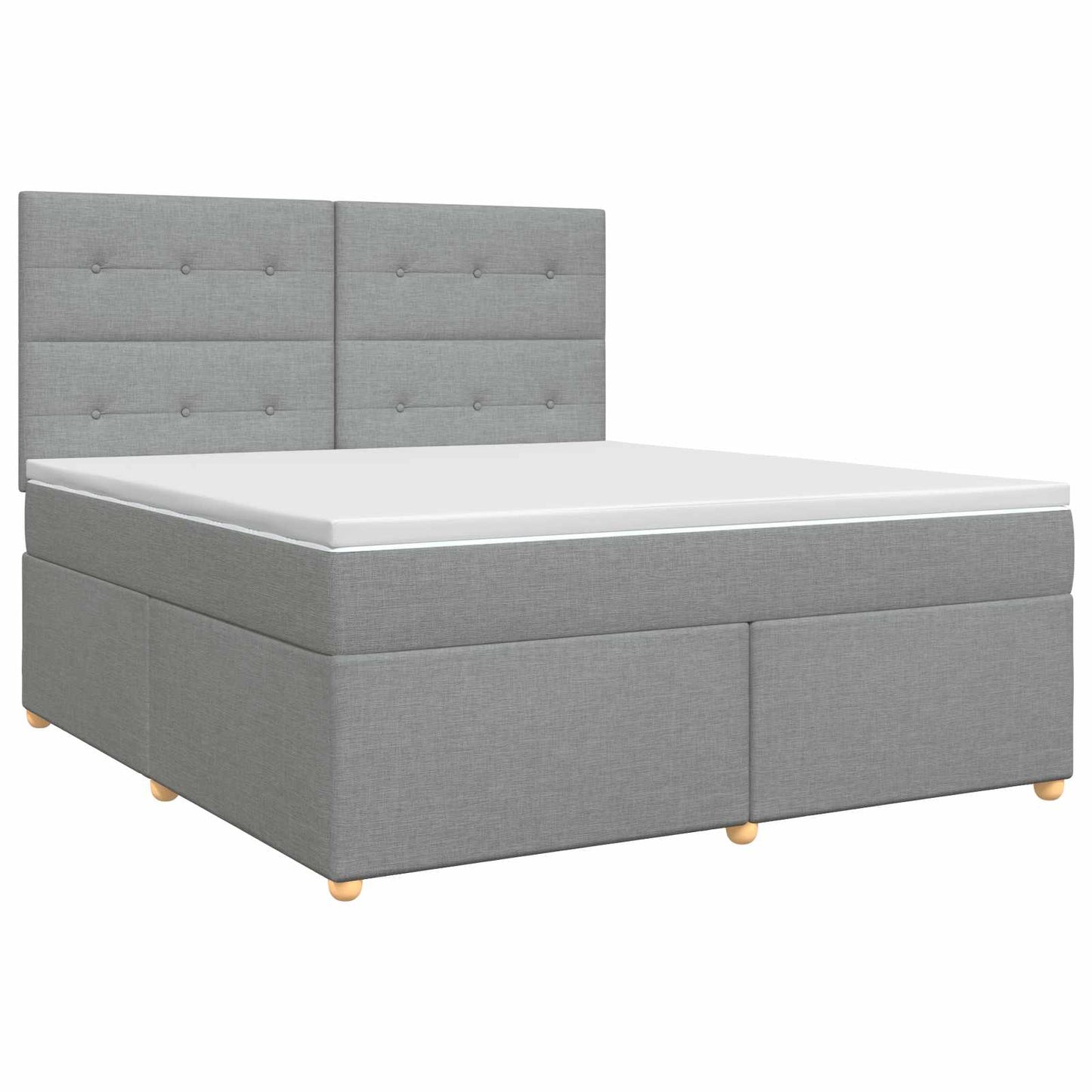 vidaXL Κρεβάτι box spring με στρώμα Ανοιχτό γκρι 180 x 200 cm Ύφασμα
