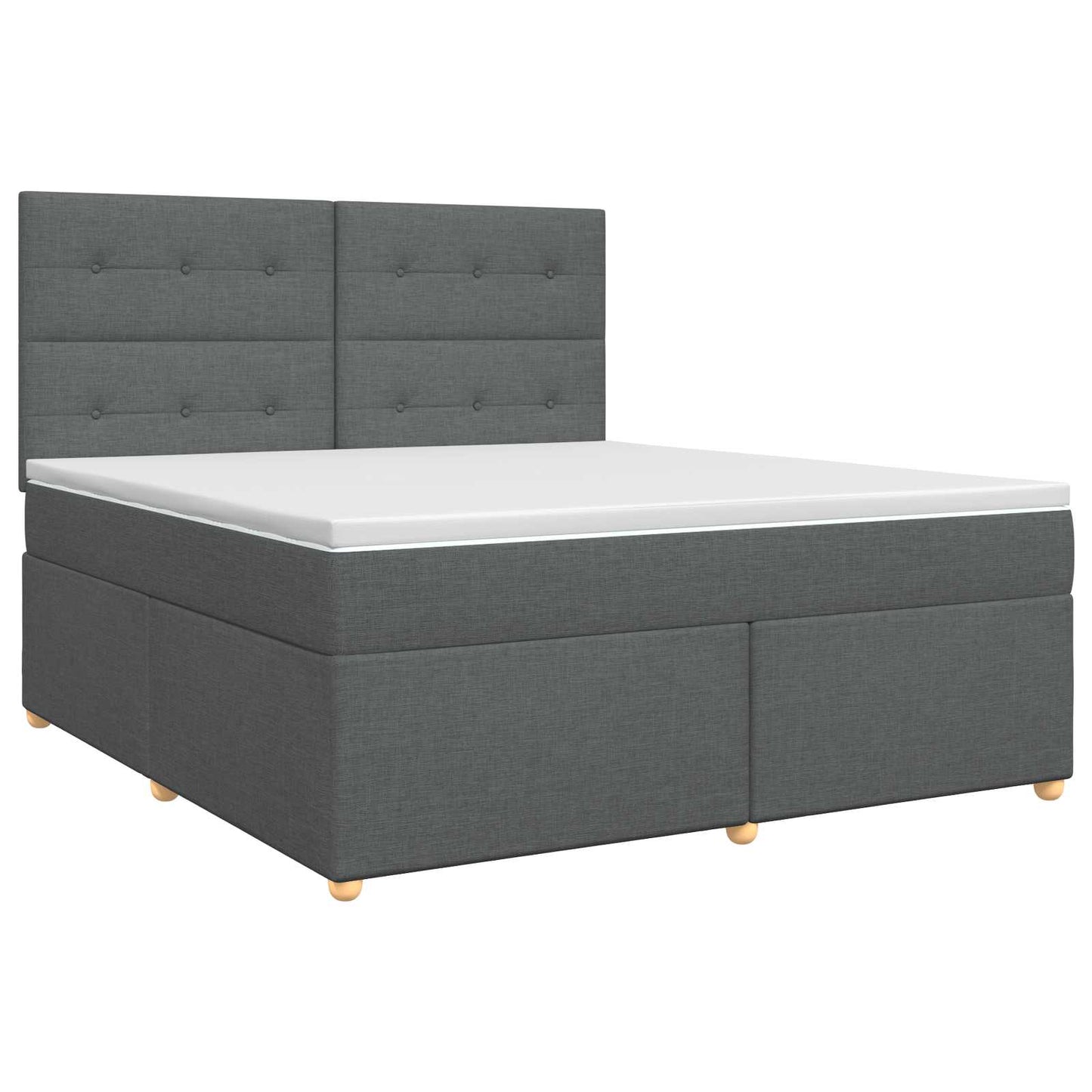 vidaXL Κρεβάτι box spring με στρώμα Σκούρο Γκρι 180 x 200 cm Ύφασμα