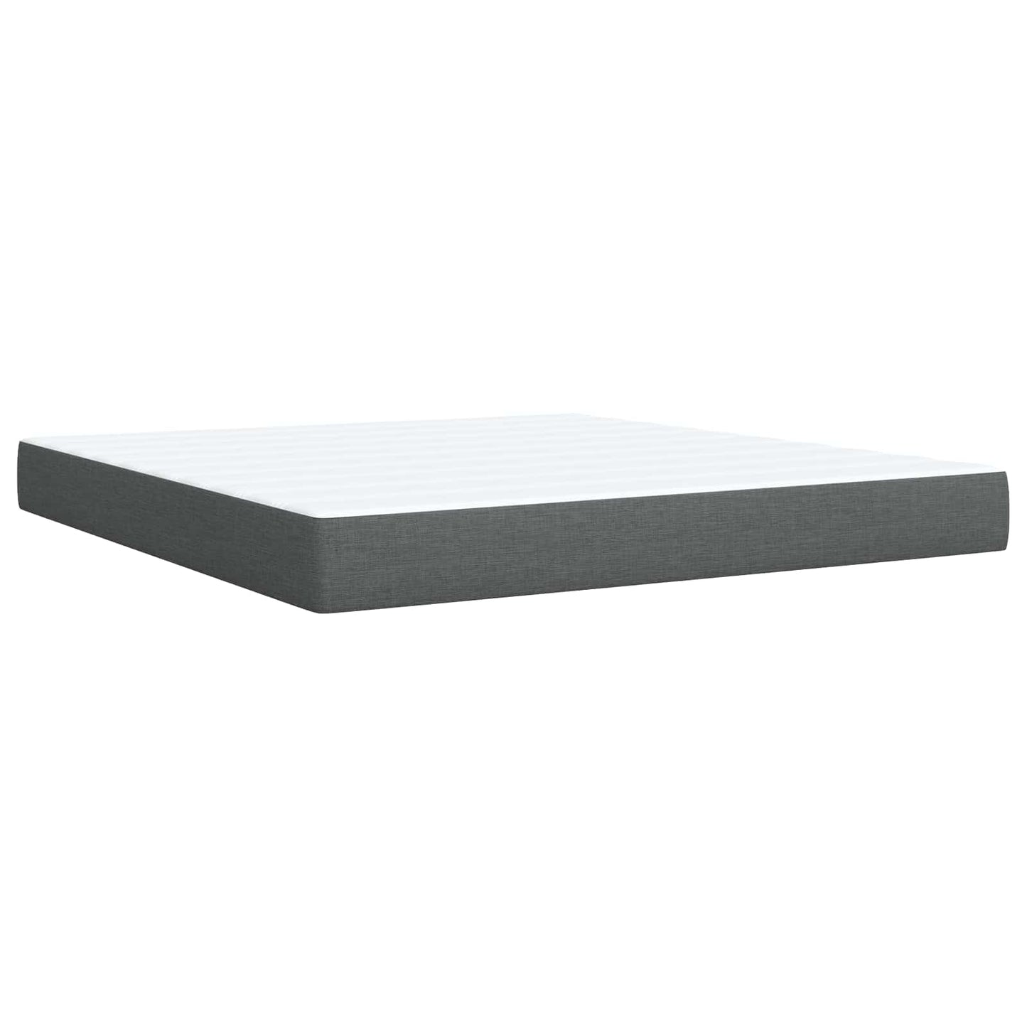 vidaXL Κρεβάτι box spring με στρώμα Σκούρο Γκρι 180 x 200 cm Ύφασμα
