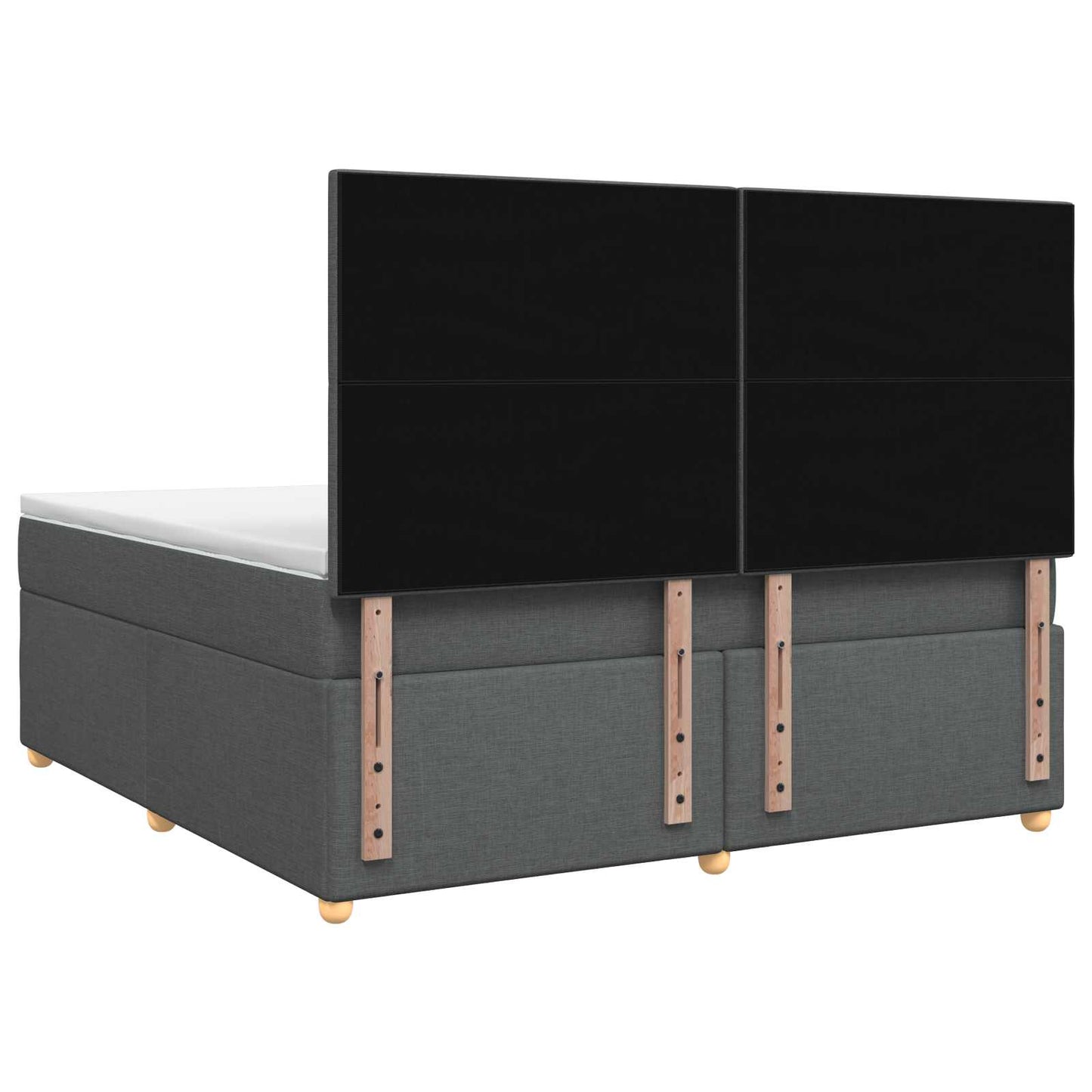 vidaXL Κρεβάτι box spring με στρώμα Σκούρο Γκρι 180 x 200 cm Ύφασμα
