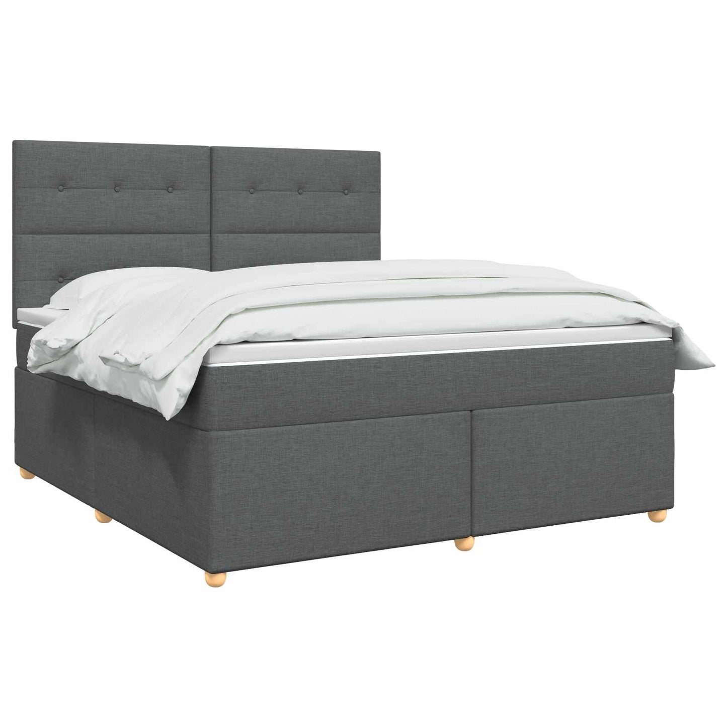 vidaXL Κρεβάτι box spring με στρώμα Σκούρο Γκρι 180 x 200 cm Ύφασμα
