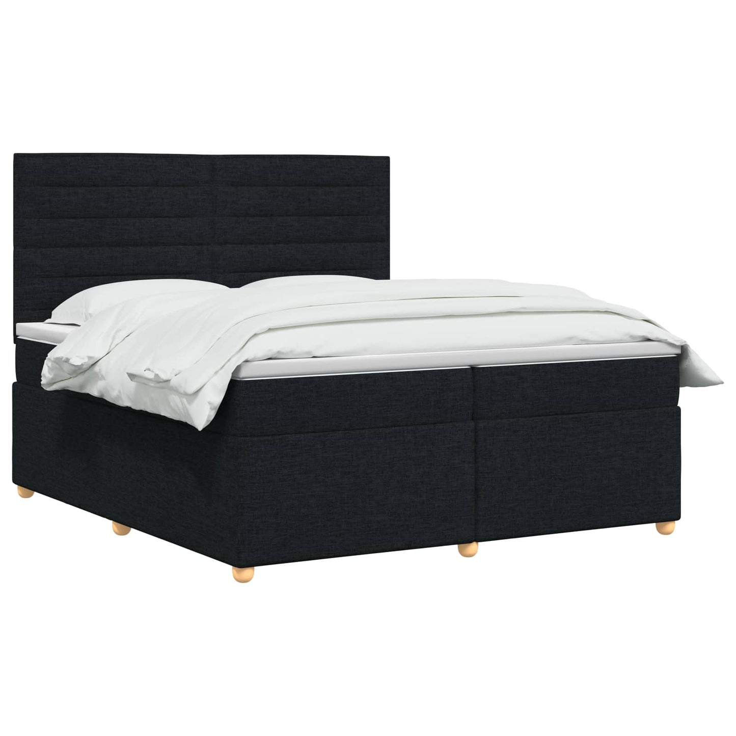 vidaXL Κρεβάτι box spring με στρώμα Μαύρο 200 x 200 cm Ύφασμα
