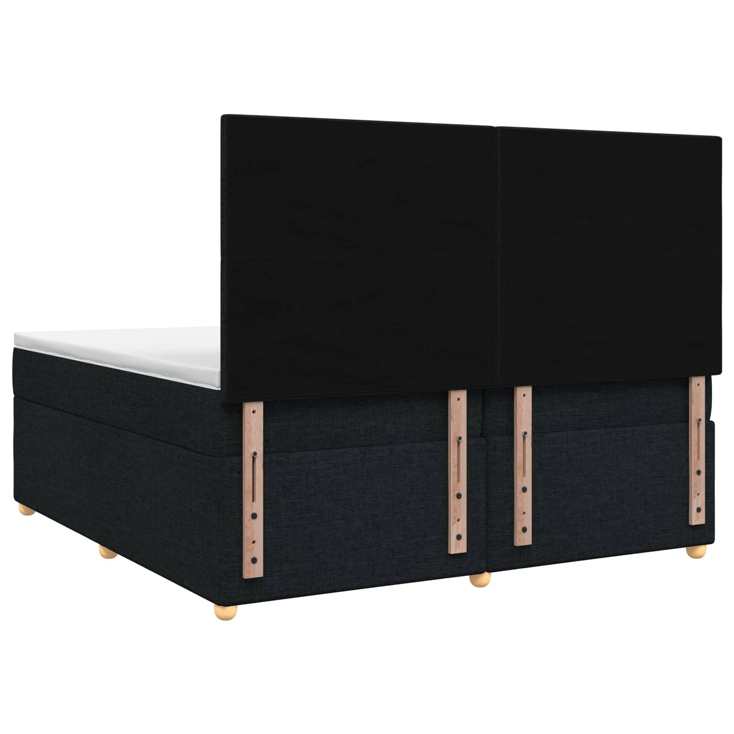 vidaXL Κρεβάτι box spring με στρώμα Μαύρο 200 x 200 cm Ύφασμα