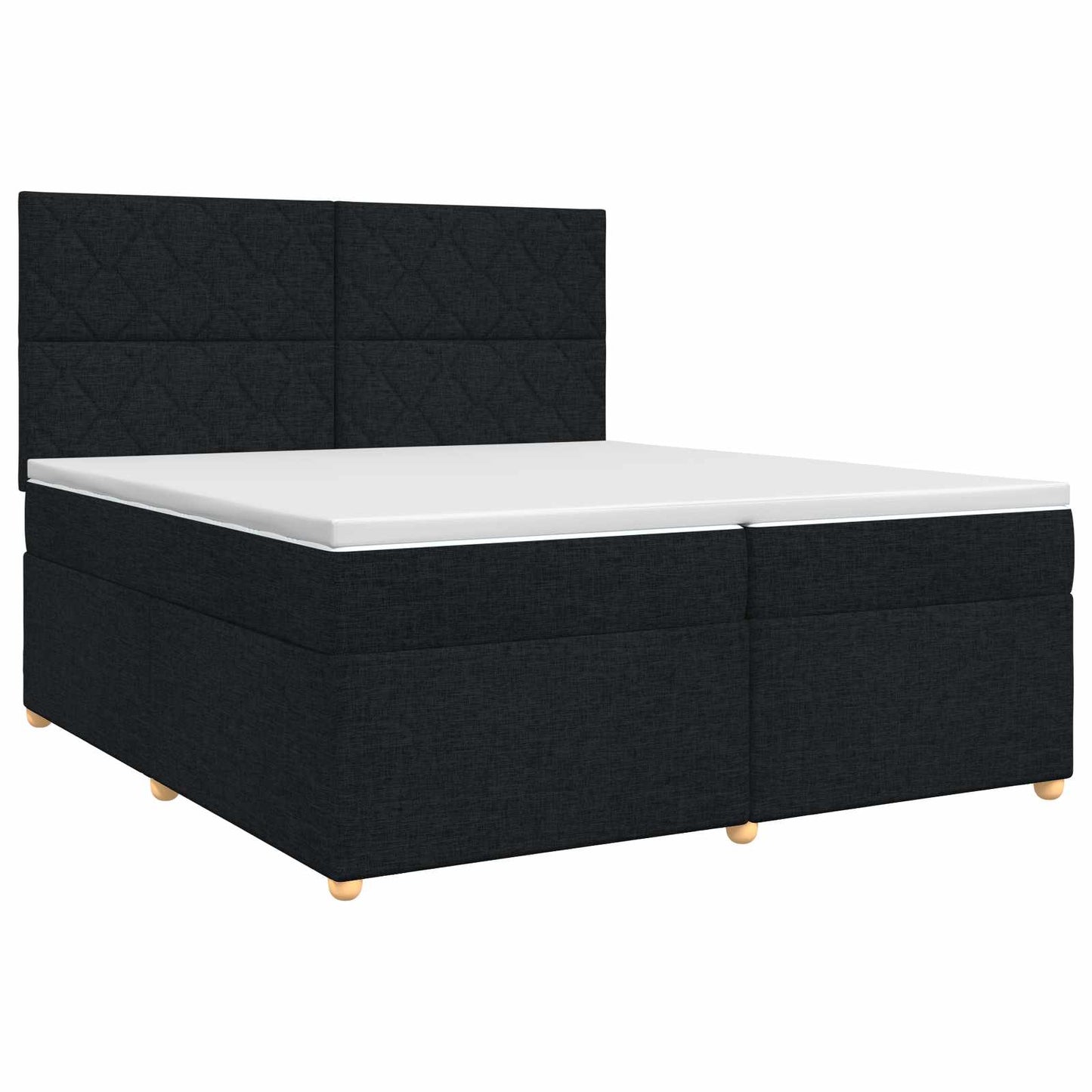 vidaXL Κρεβάτι box spring με στρώμα Μαύρο 200 x 200 cm Ύφασμα