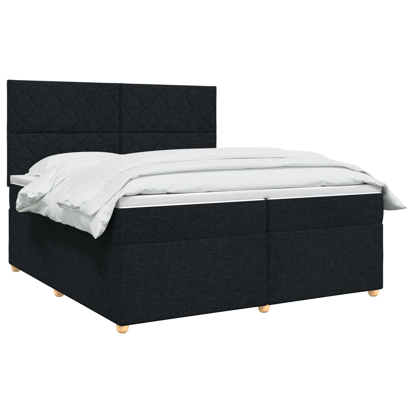 vidaXL Κρεβάτι box spring με στρώμα Μαύρο 200 x 200 cm Ύφασμα