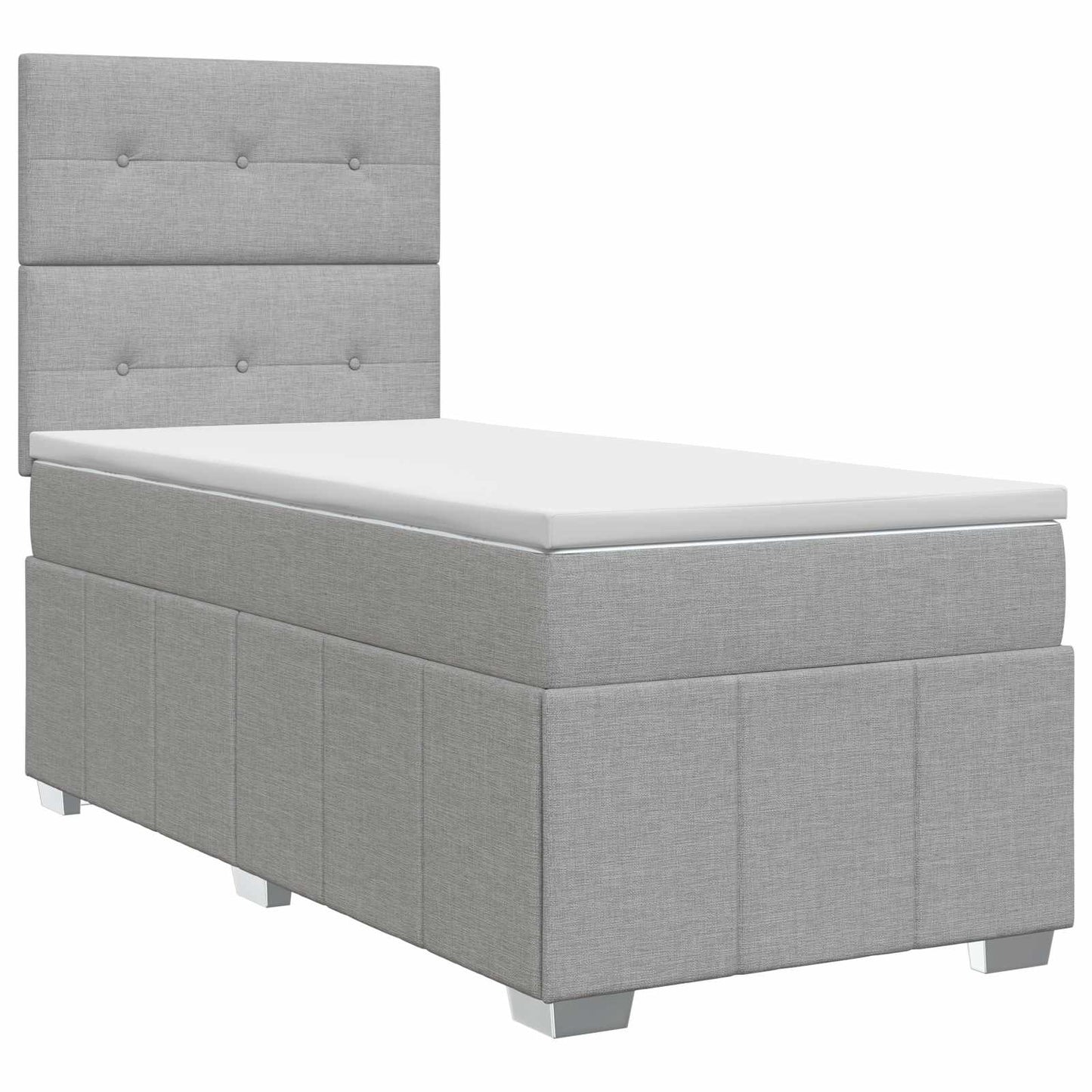 vidaXL Κρεβάτι box spring με στρώμα Ανοιχτό γκρι 80 x 200 cm Ύφασμα