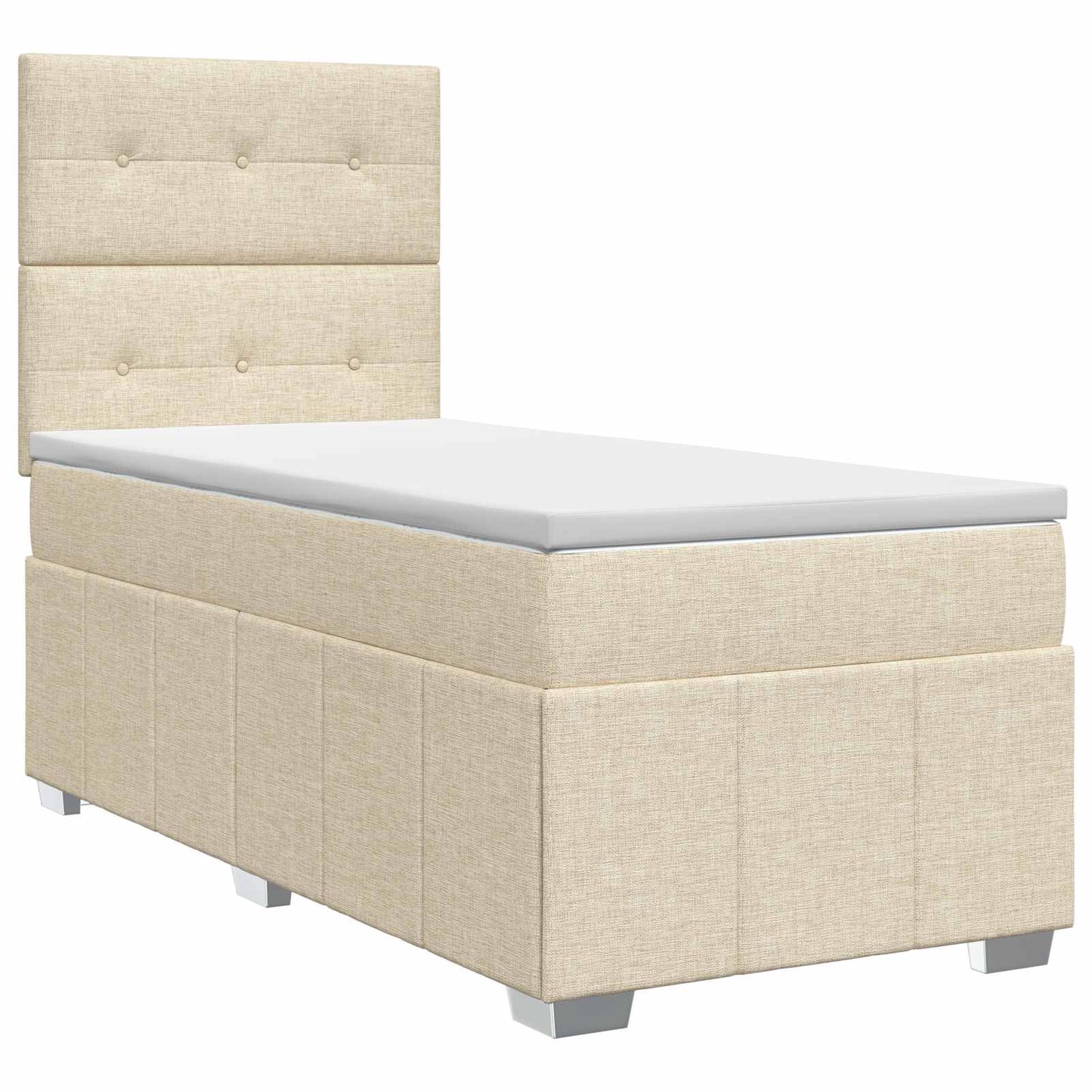 vidaXL Κρεβάτι box spring με στρώμα Κρεμ 80 x 200 cm Ύφασμα