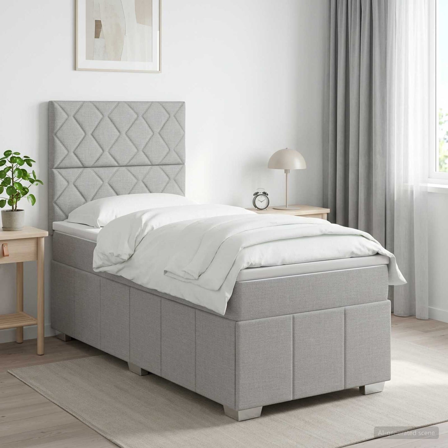 vidaXL Κρεβάτι box spring με στρώμα Ανοιχτό γκρι 80 x 200 cm Ύφασμα