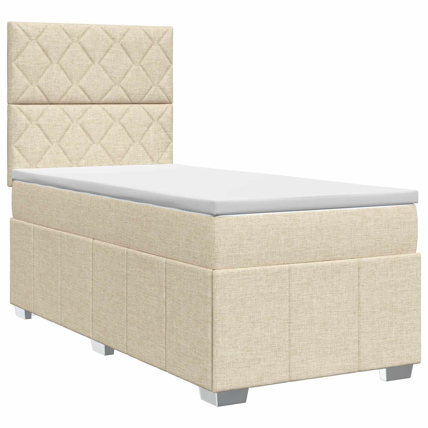 vidaXL Κρεβάτι box spring με στρώμα Κρεμ 80 x 200 cm Ύφασμα