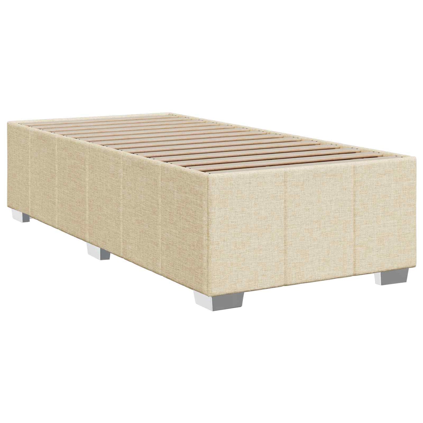 vidaXL Κρεβάτι box spring με στρώμα Κρεμ 80 x 200 cm Ύφασμα