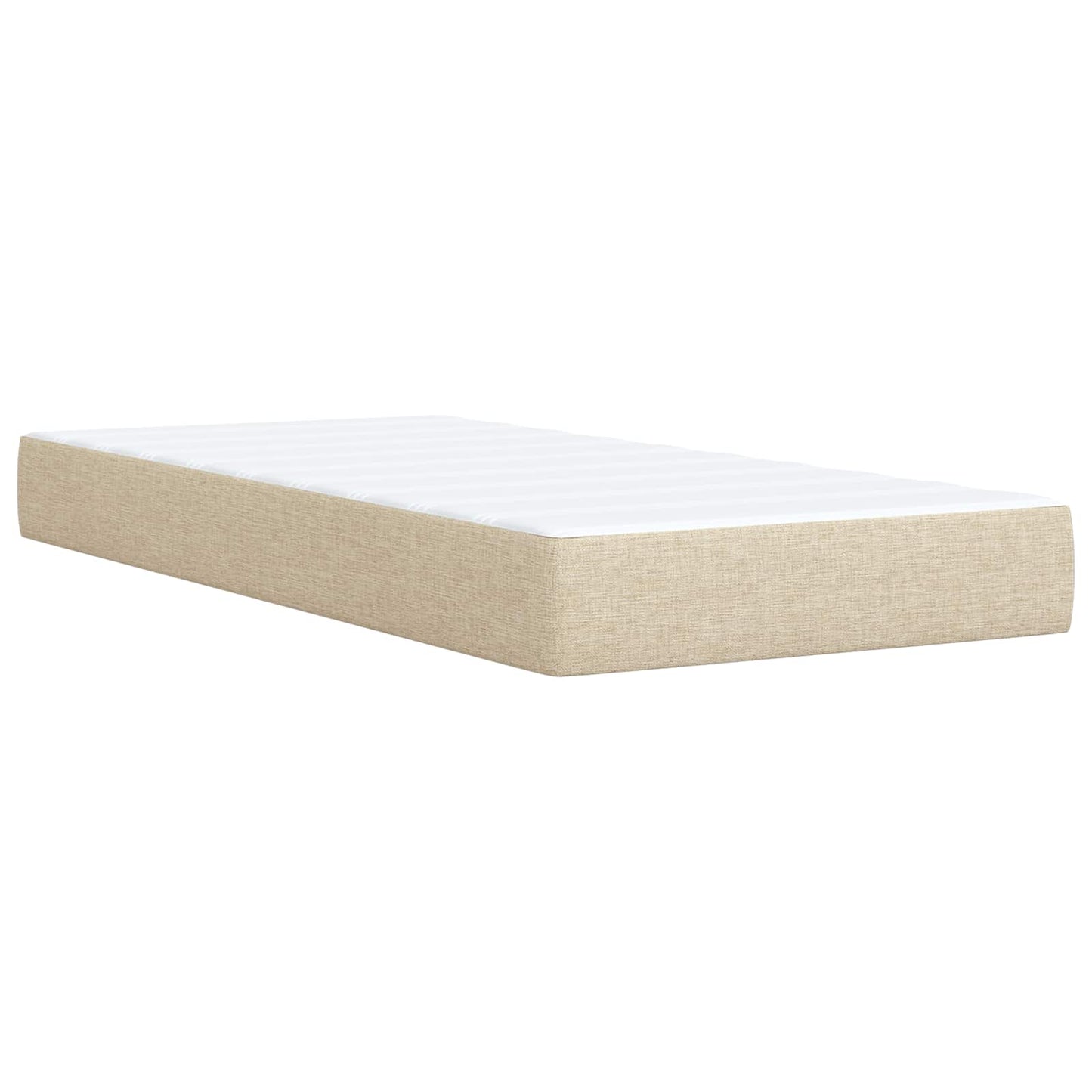vidaXL Κρεβάτι box spring με στρώμα Κρεμ 80 x 200 cm Ύφασμα