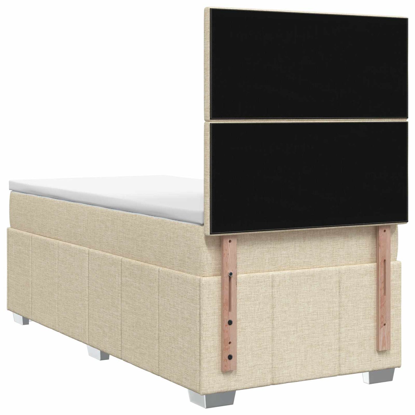 vidaXL Κρεβάτι box spring με στρώμα Κρεμ 80 x 200 cm Ύφασμα