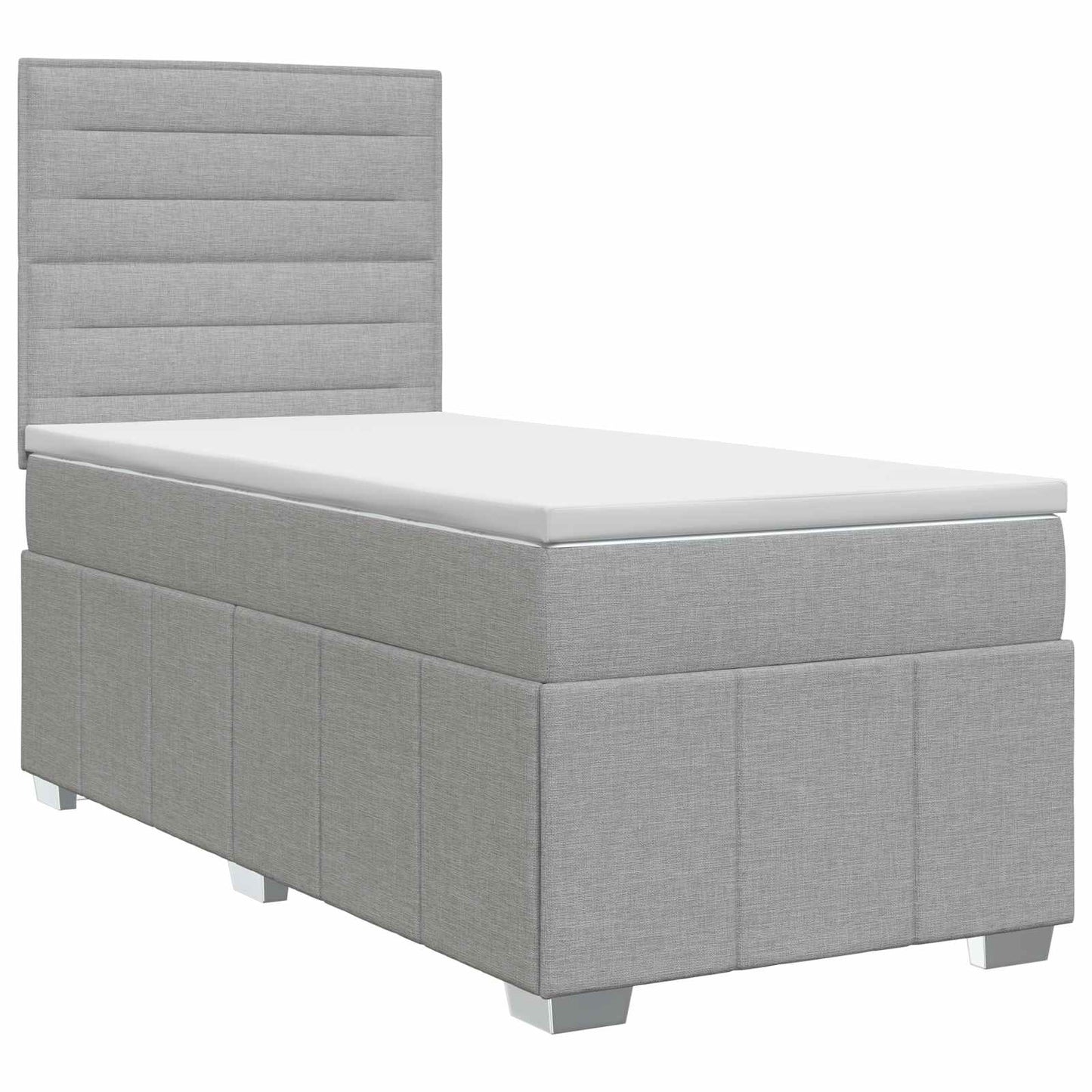 vidaXL Κρεβάτι box spring με στρώμα Ανοιχτό γκρι 90 x 200 cm Ύφασμα