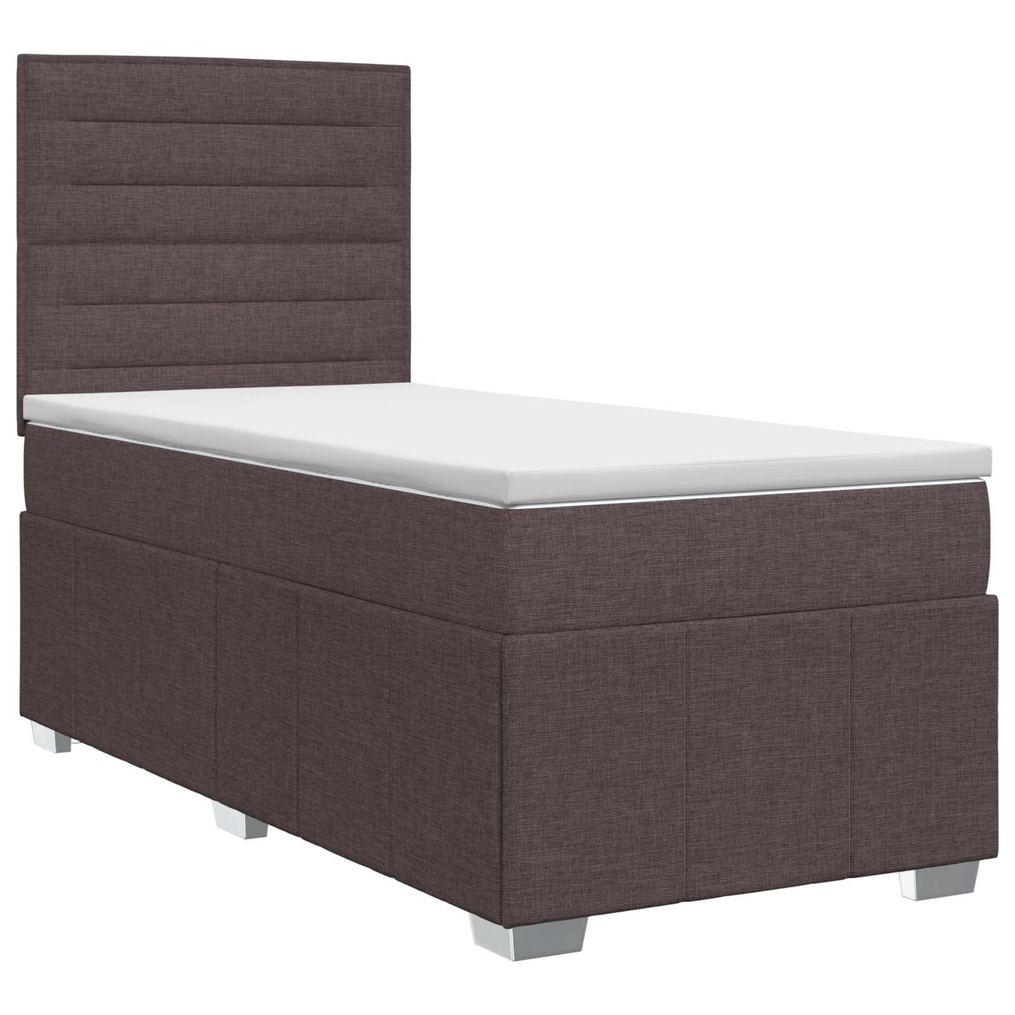 vidaXL Κρεβάτι box spring με στρώμα Σκούρο Καφέ 90 x 200 cm Ύφασμα