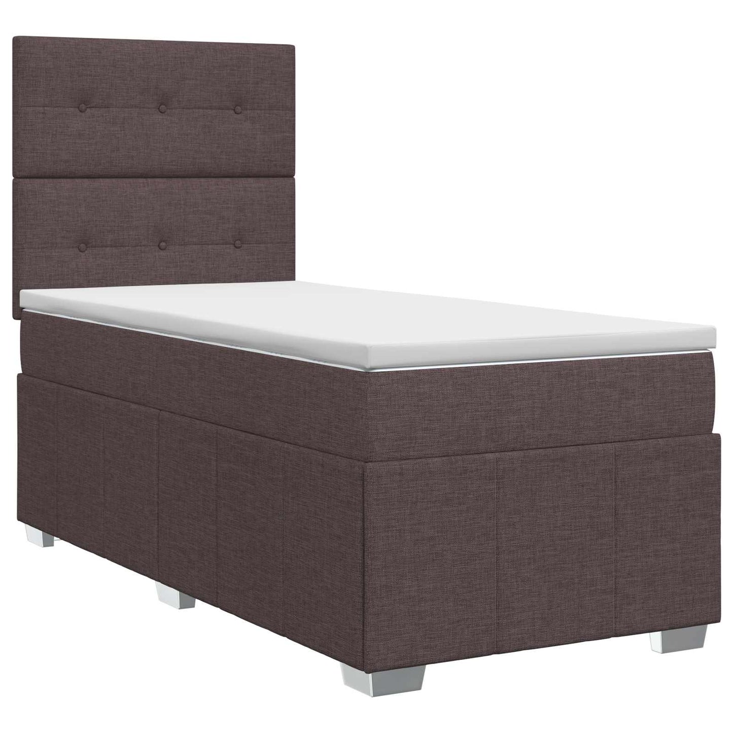 vidaXL Κρεβάτι box spring με στρώμα Σκούρο Καφέ 90 x 200 cm Ύφασμα