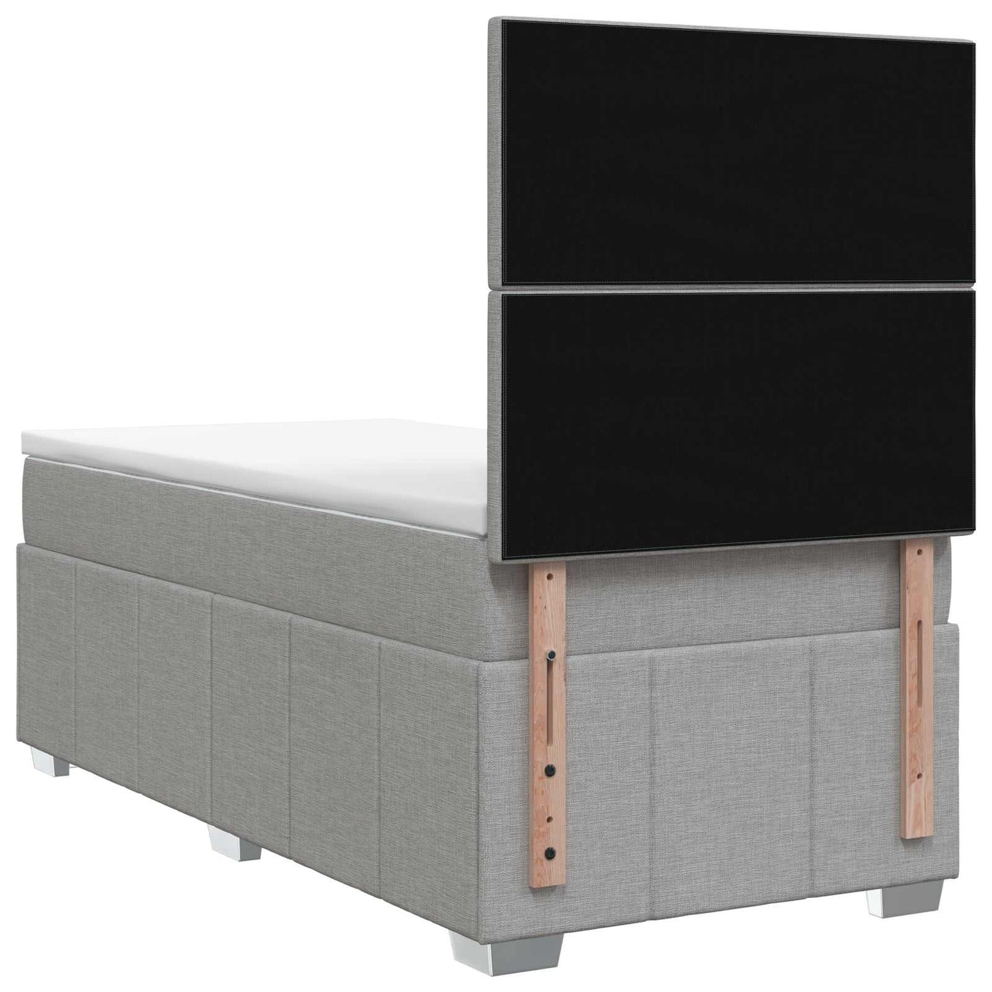 vidaXL Κρεβάτι box spring με στρώμα Ανοιχτό γκρι 90 x 200 cm Ύφασμα