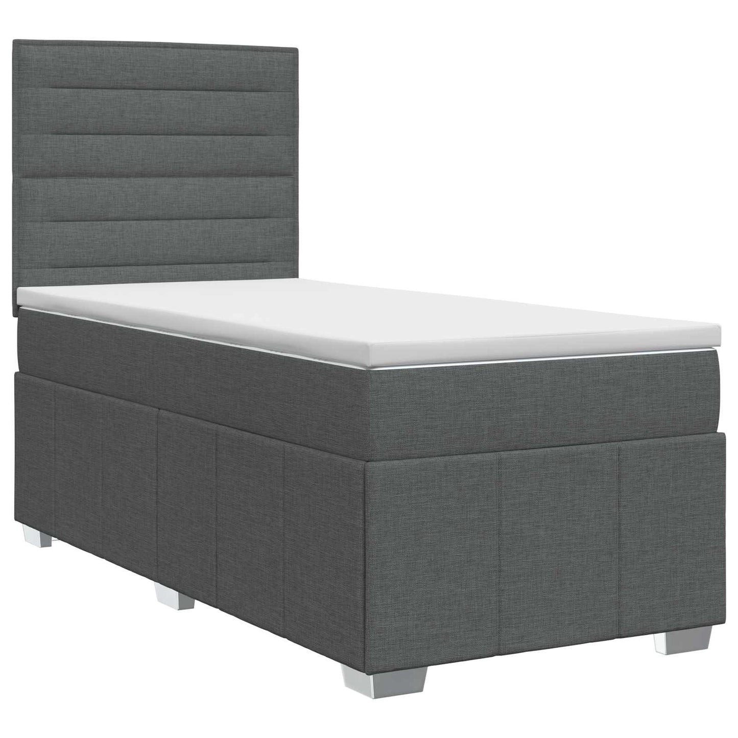 vidaXL Κρεβάτι box spring με στρώμα Σκούρο Γκρι 100 x 200 cm Ύφασμα