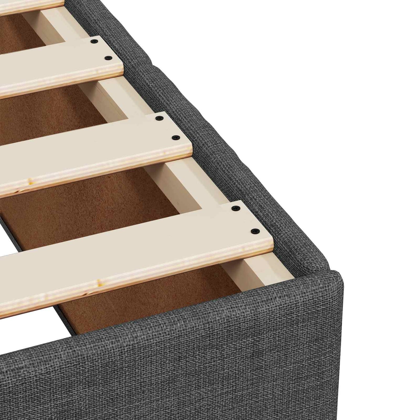 vidaXL Κρεβάτι box spring με στρώμα Σκούρο Γκρι 100 x 200 cm Ύφασμα