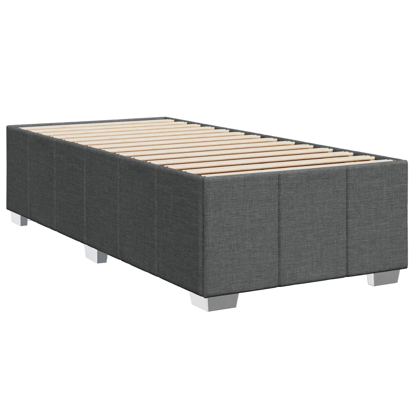 vidaXL Κρεβάτι box spring με στρώμα Σκούρο Γκρι 100 x 200 cm Ύφασμα