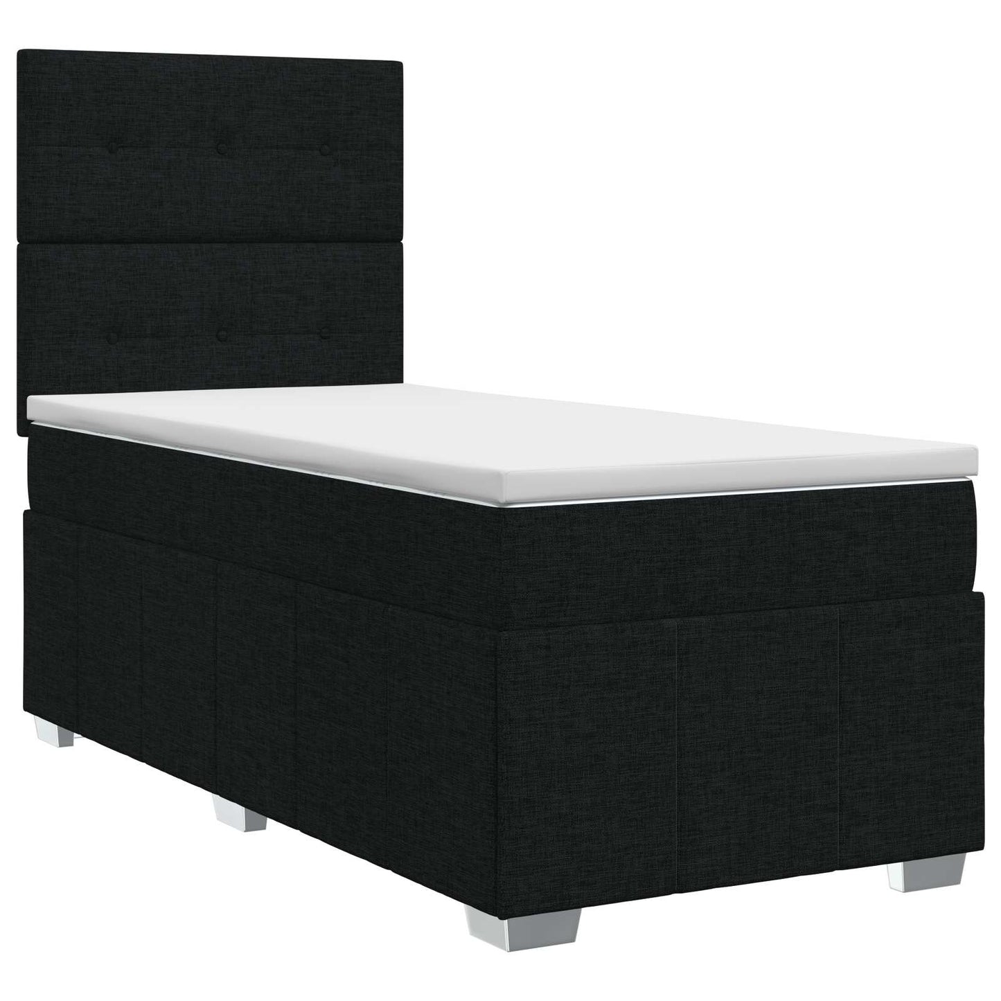 vidaXL Κρεβάτι box spring με στρώμα Μαύρο 100 x 200 cm Ύφασμα