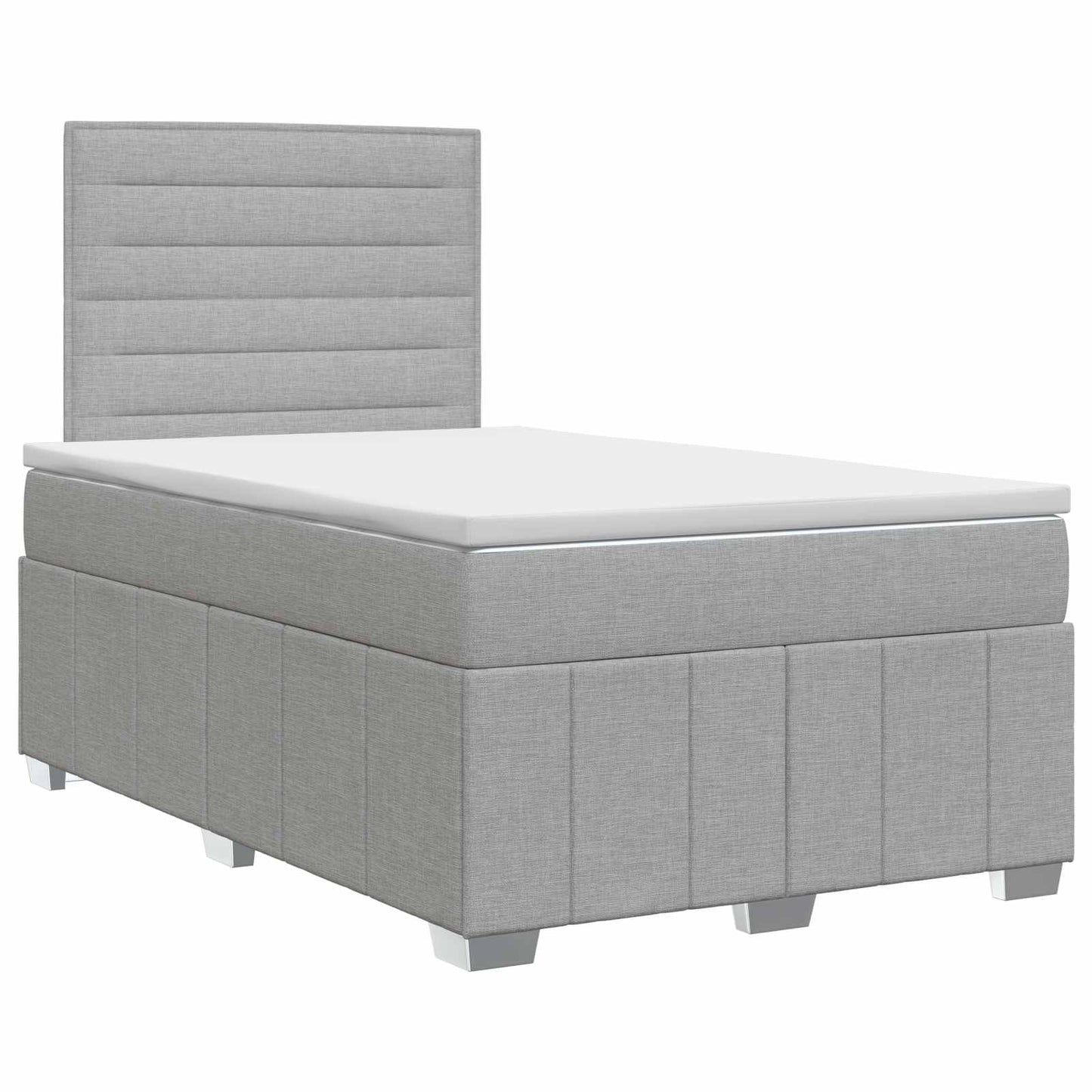 vidaXL Κρεβάτι box spring με στρώμα Ανοιχτό γκρι 120 x 190 cm Ύφασμα