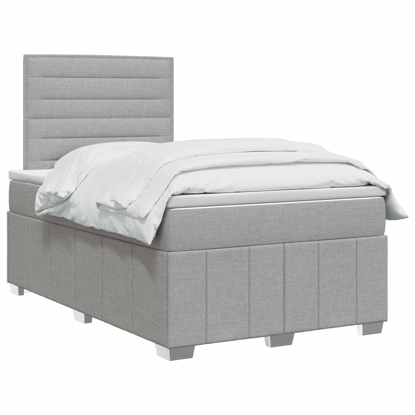 vidaXL Κρεβάτι box spring με στρώμα Ανοιχτό γκρι 120 x 190 cm Ύφασμα