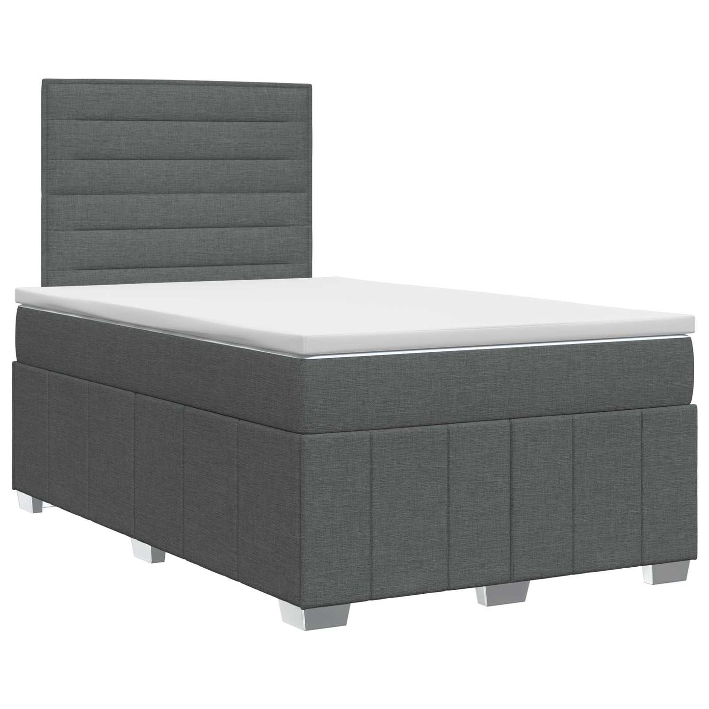 vidaXL Κρεβάτι box spring με στρώμα Σκούρο Γκρι 120 x 190 cm Ύφασμα