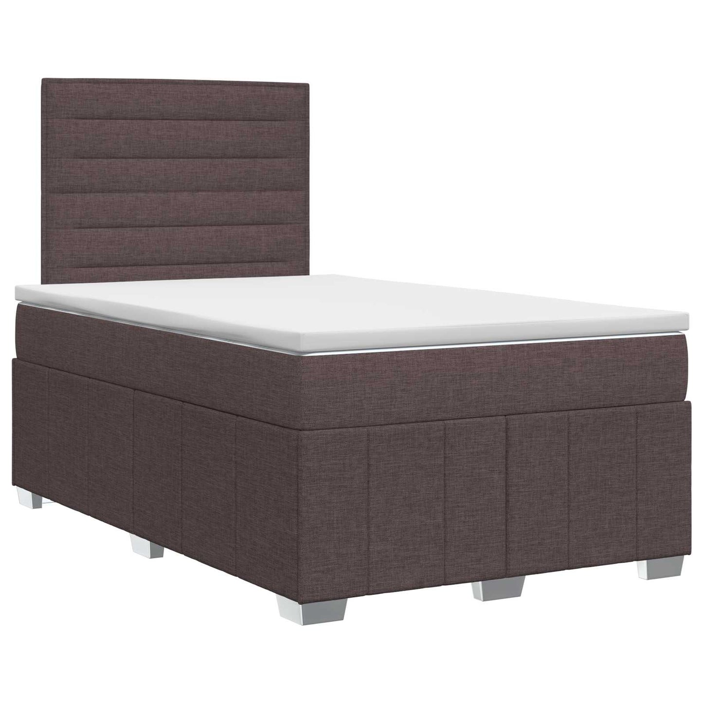 vidaXL Κρεβάτι box spring με στρώμα Σκούρο Καφέ 120 x 190 cm Ύφασμα