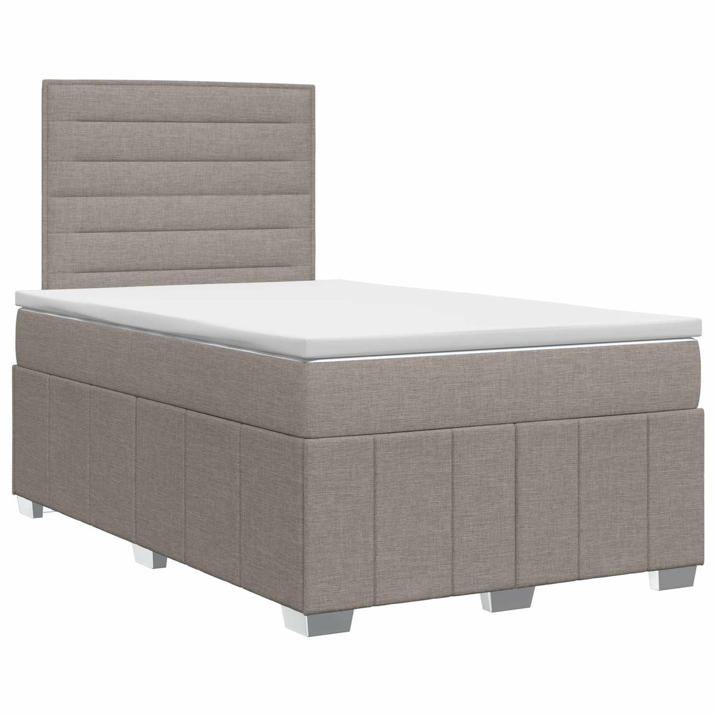 vidaXL Κρεβάτι box spring με στρώμα Taupe 120 x 190 cm Ύφασμα