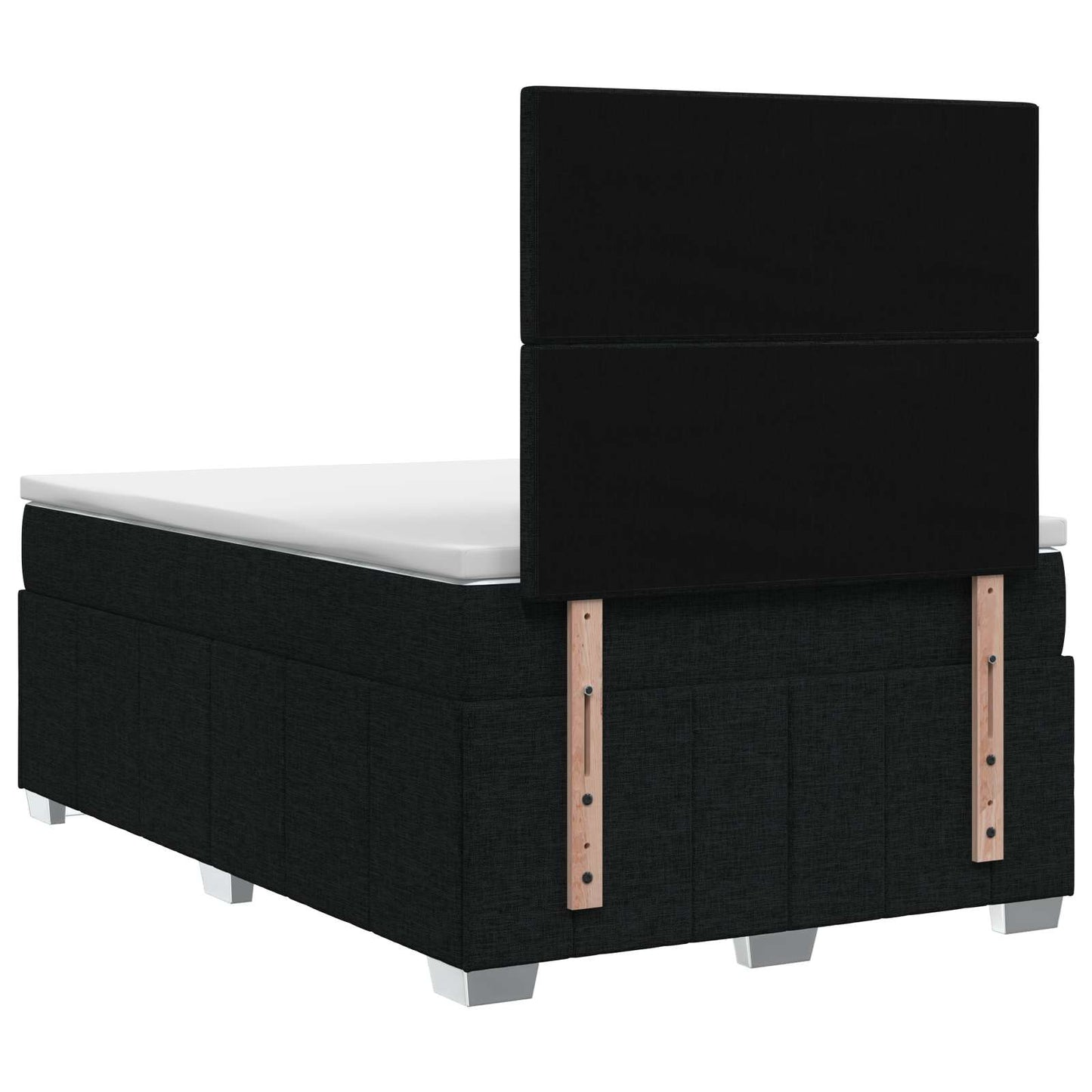 vidaXL Κρεβάτι box spring με στρώμα Μαύρο 120 x 190 cm Ύφασμα