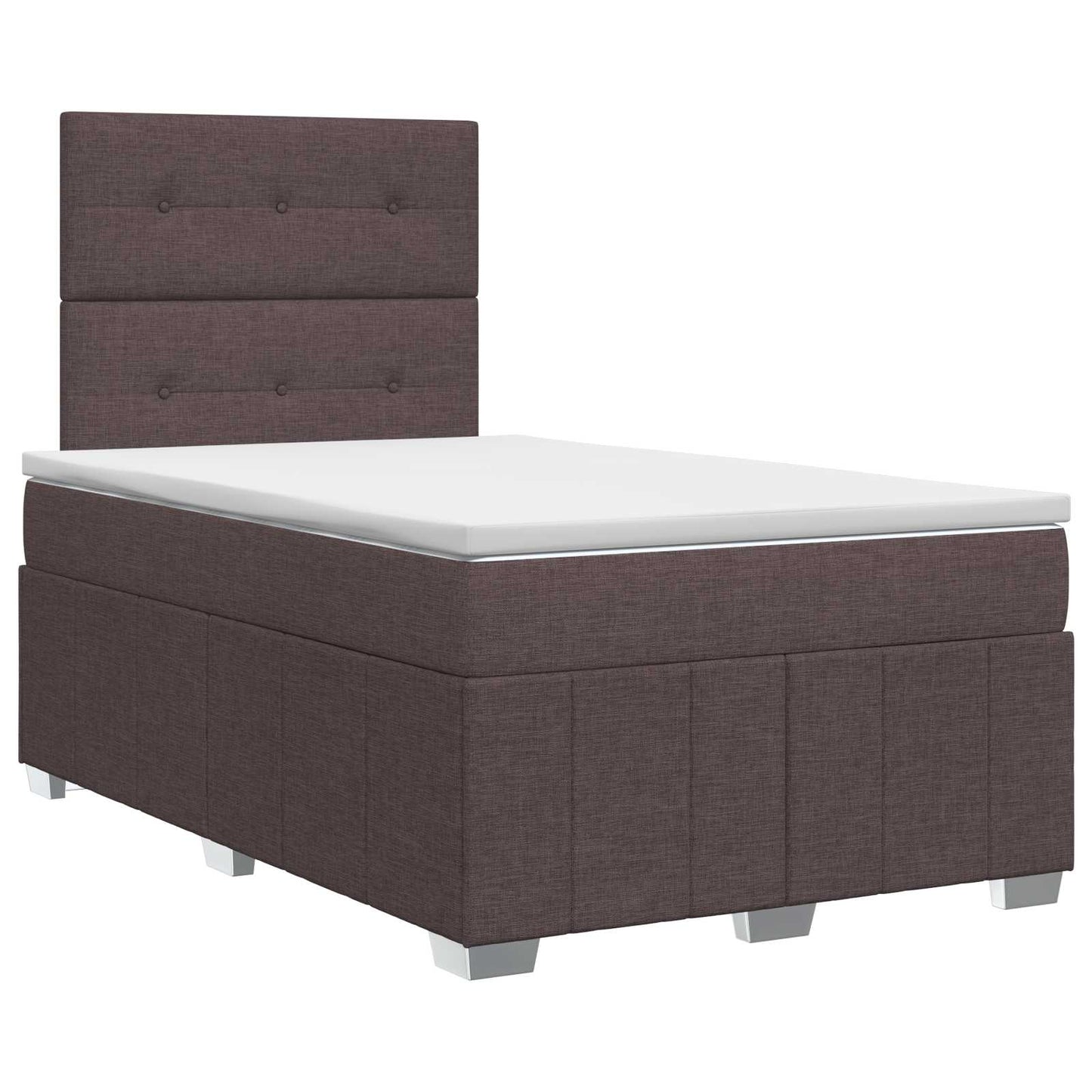 vidaXL Κρεβάτι box spring με στρώμα Σκούρο Καφέ 120 x 190 cm Ύφασμα