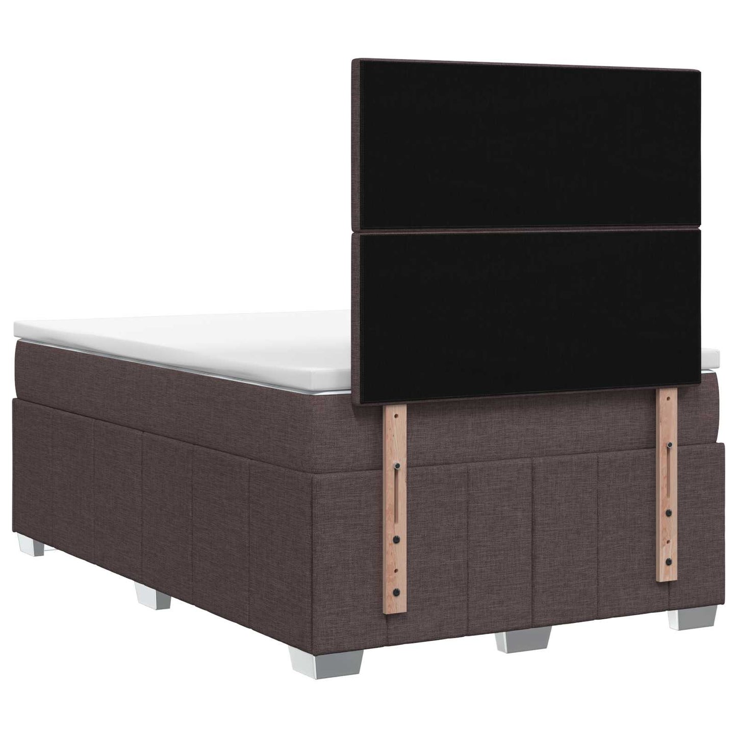 vidaXL Κρεβάτι box spring με στρώμα Σκούρο Καφέ 120 x 190 cm Ύφασμα
