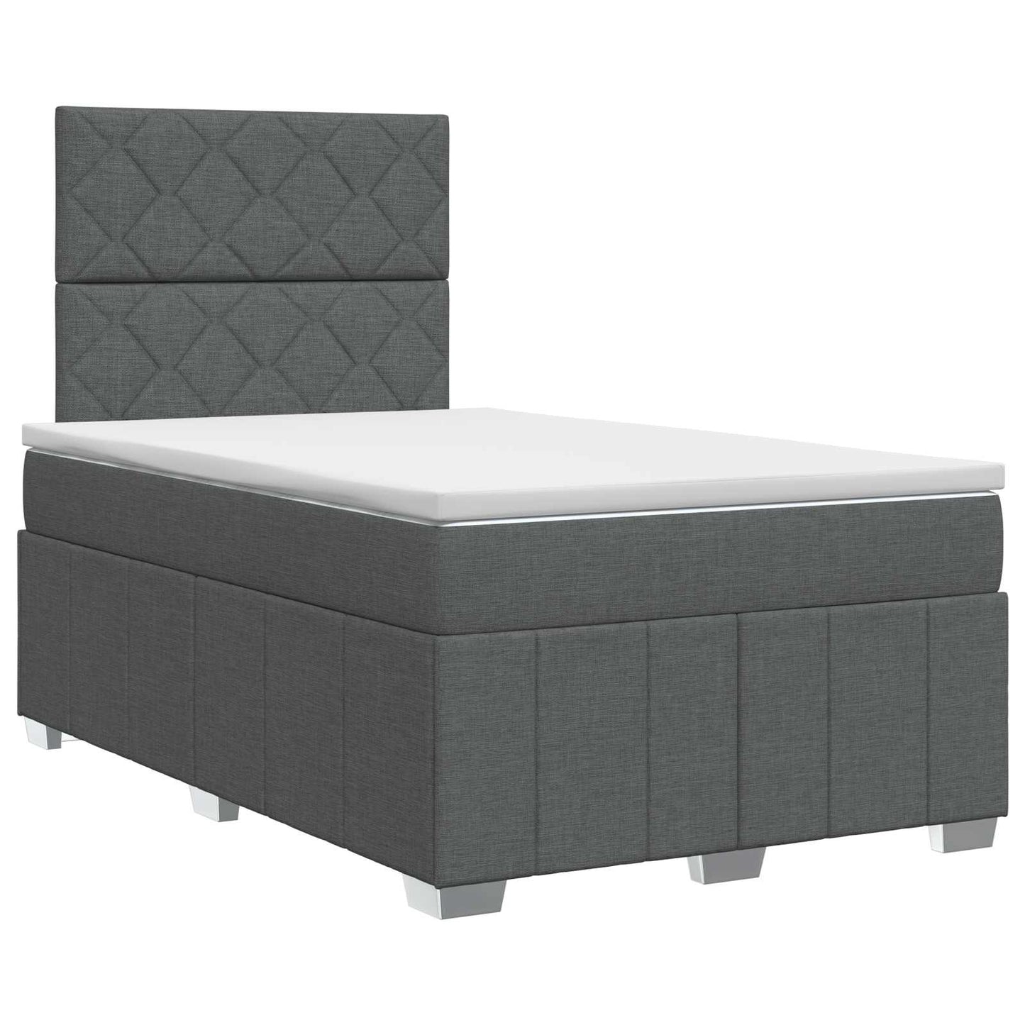 vidaXL Κρεβάτι box spring με στρώμα Σκούρο Γκρι 120 x 200 cm Ύφασμα