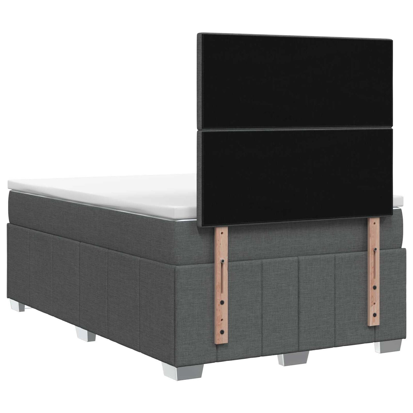 vidaXL Κρεβάτι box spring με στρώμα Σκούρο Γκρι 120 x 200 cm Ύφασμα