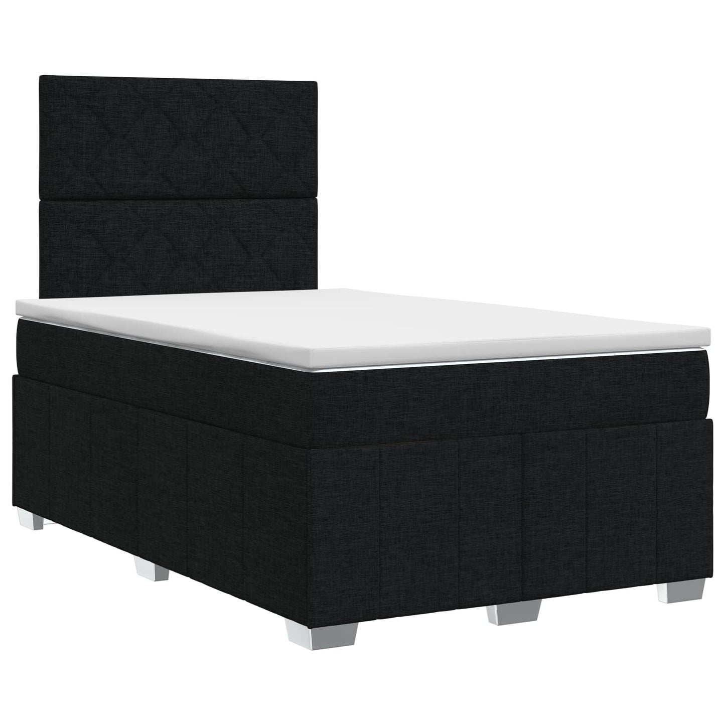 vidaXL Κρεβάτι box spring με στρώμα Μαύρο 120 x 200 cm Ύφασμα