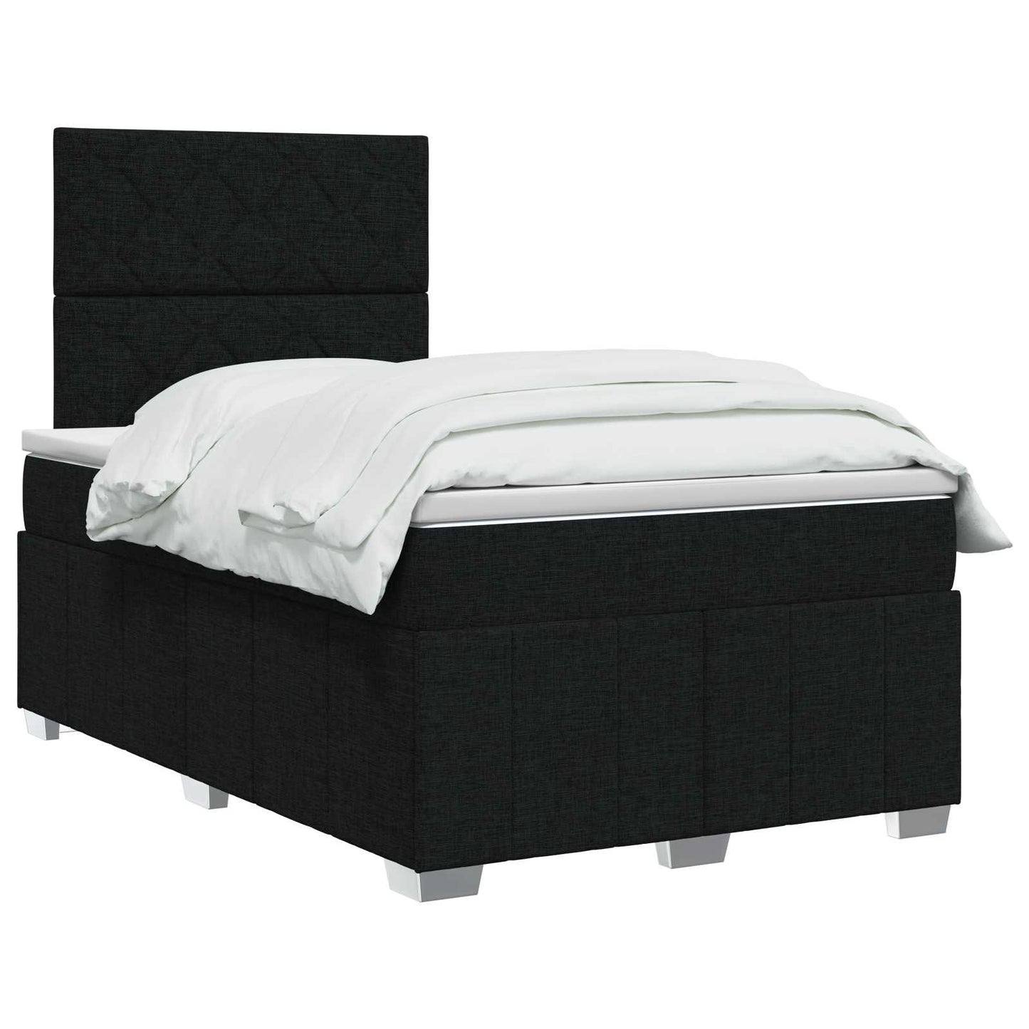 vidaXL Κρεβάτι box spring με στρώμα Μαύρο 120 x 200 cm Ύφασμα