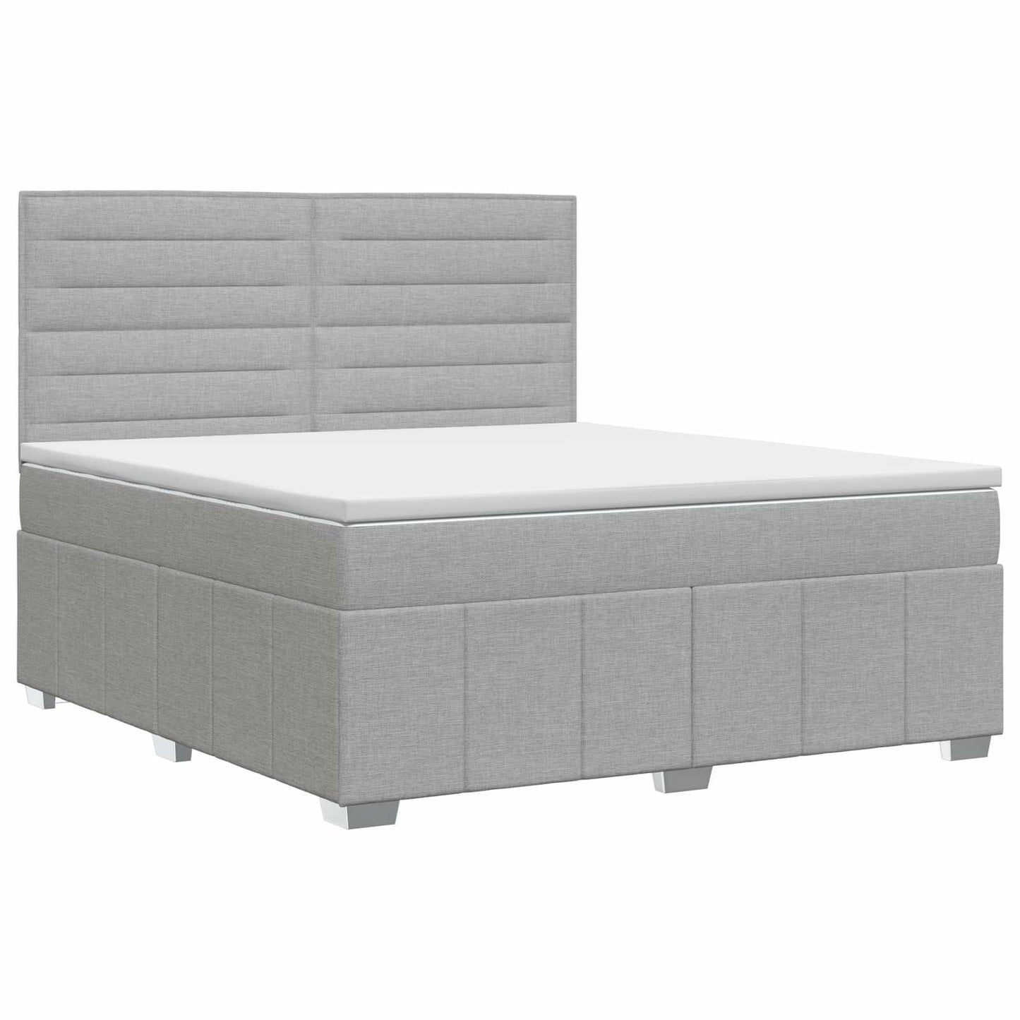 vidaXL Κρεβάτι box spring με στρώμα Ανοιχτό γκρι 140 x 190 cm Ύφασμα