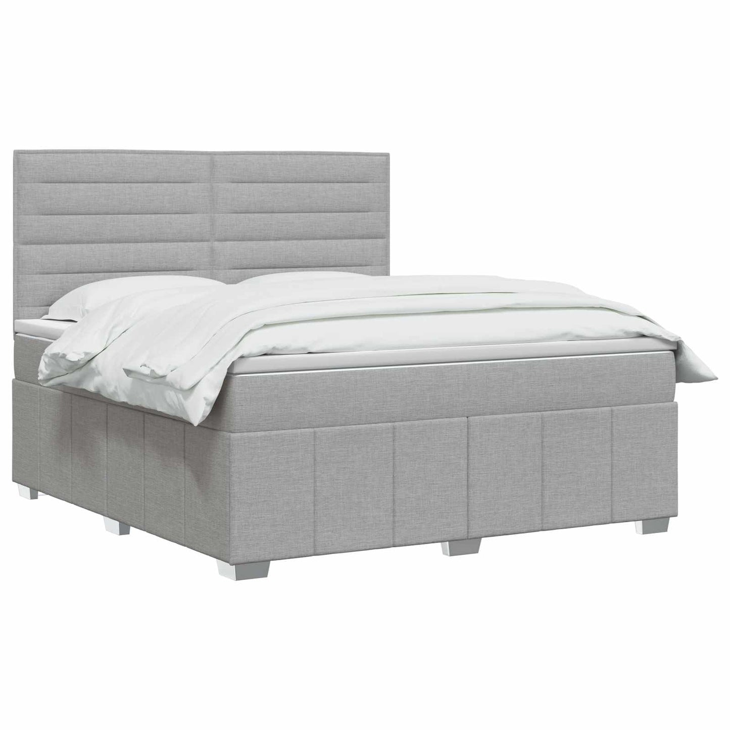 vidaXL Κρεβάτι box spring με στρώμα Ανοιχτό γκρι 140 x 190 cm Ύφασμα
