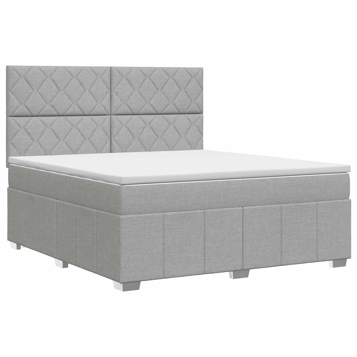 vidaXL Κρεβάτι box spring με στρώμα Ανοιχτό γκρι 140 x 190 cm Ύφασμα