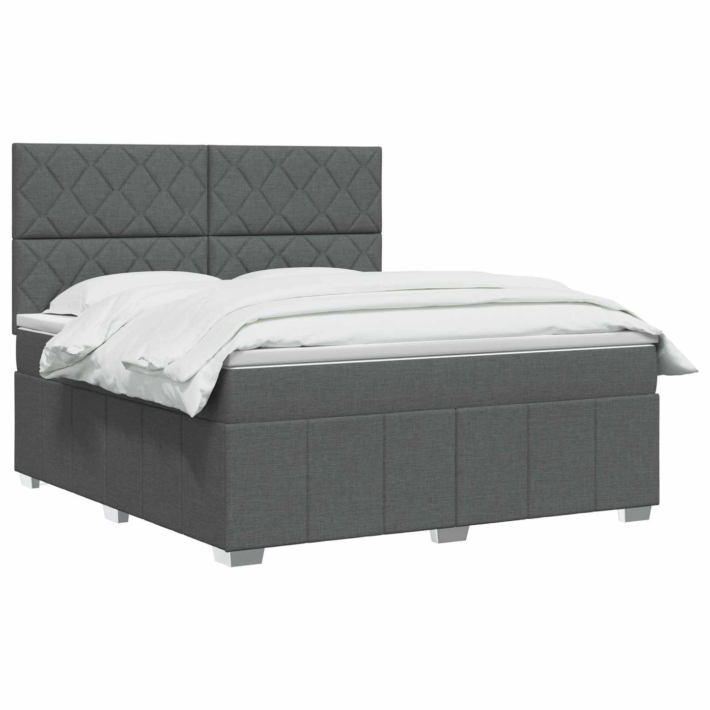 vidaXL Κρεβάτι box spring με στρώμα Σκούρο Γκρι 140 x 190 cm Ύφασμα