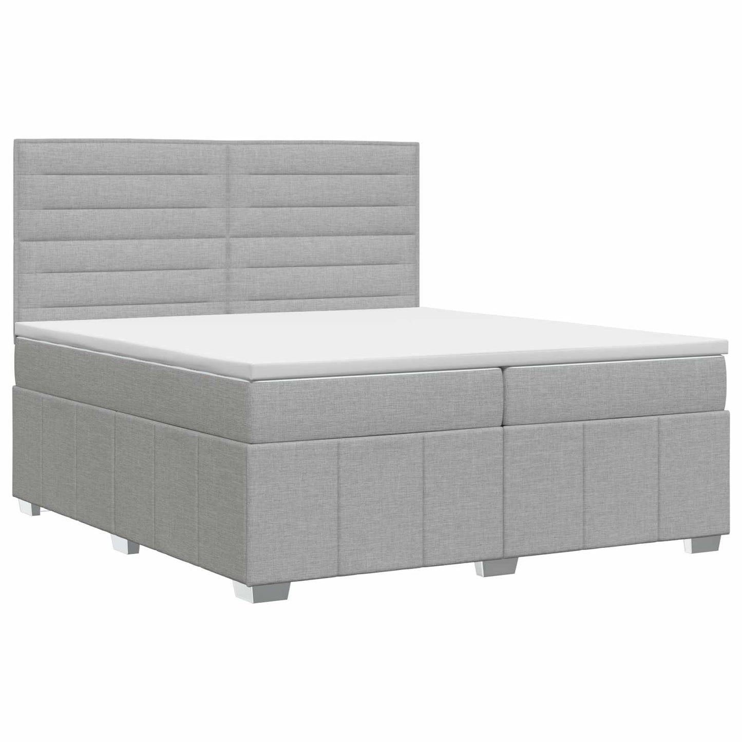 vidaXL Κρεβάτι box spring με στρώμα Ανοιχτό γκρι 140 x 200 cm Ύφασμα