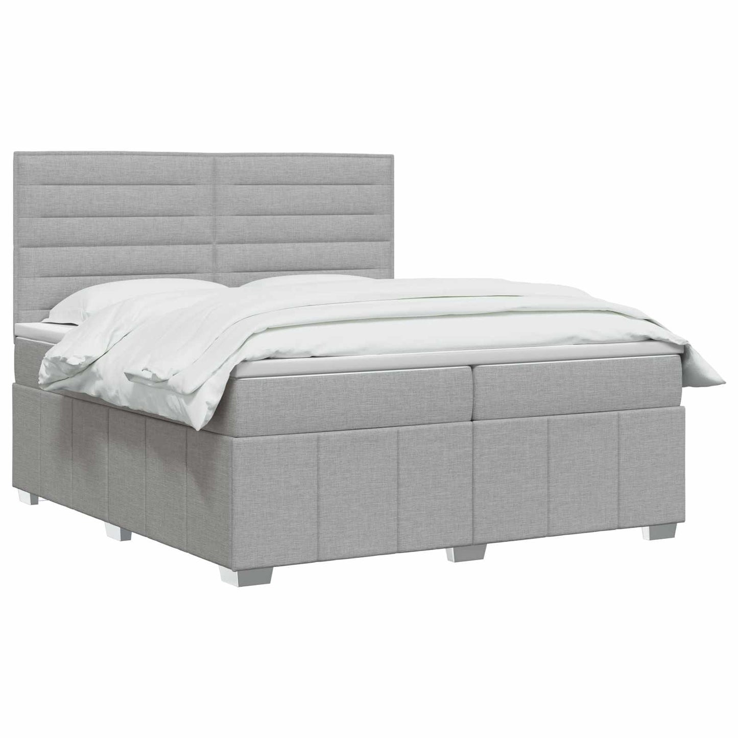 vidaXL Κρεβάτι box spring με στρώμα Ανοιχτό γκρι 140 x 200 cm Ύφασμα
