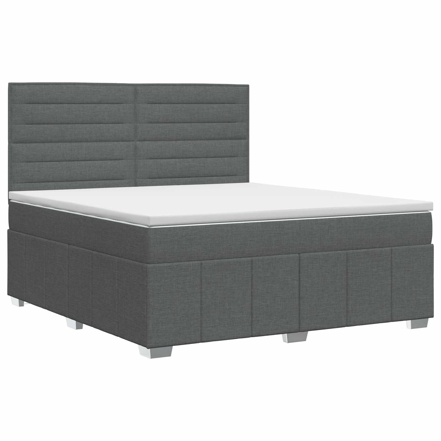 vidaXL Κρεβάτι box spring με στρώμα Σκούρο Γκρι 140 x 200 cm Ύφασμα