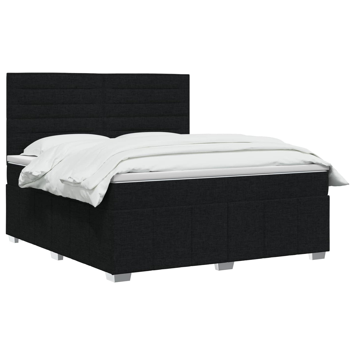 vidaXL Κρεβάτι box spring με στρώμα Μαύρο 140 x 200 cm Ύφασμα