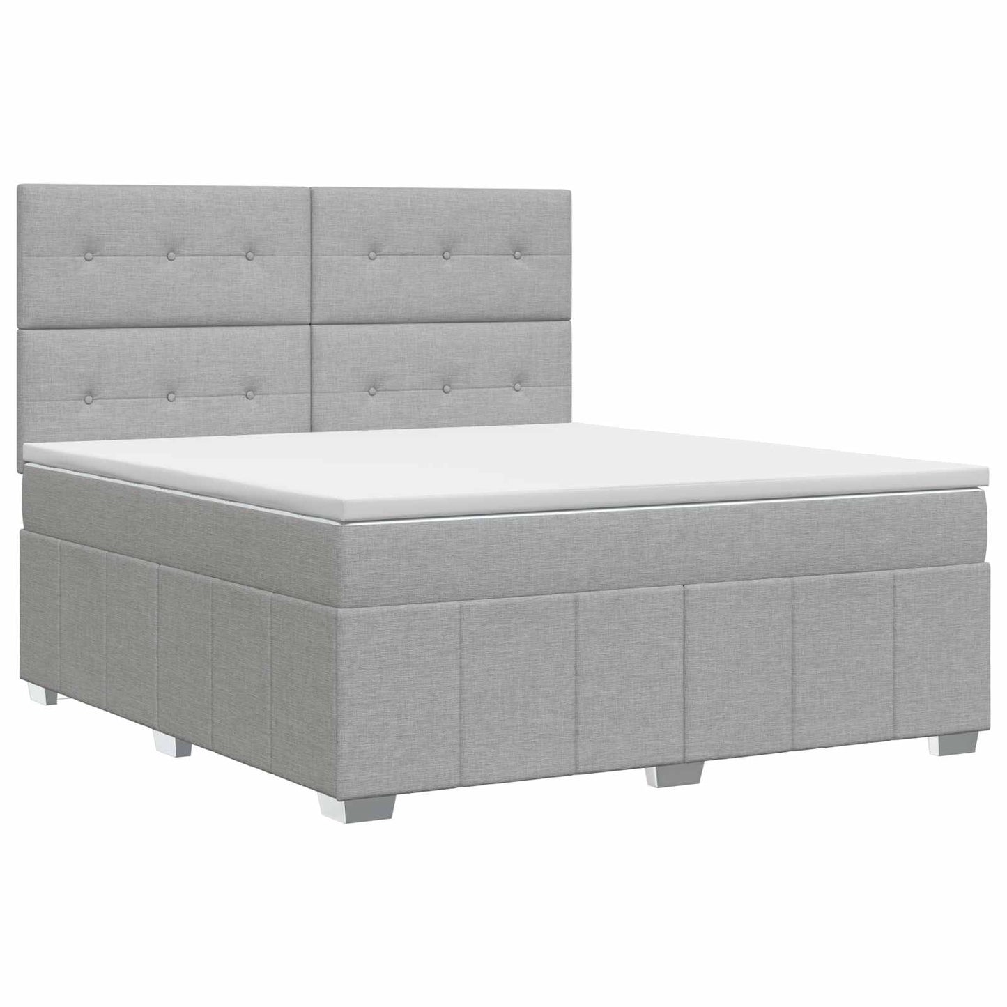 vidaXL Κρεβάτι box spring με στρώμα Ανοιχτό γκρι 140 x 200 cm Ύφασμα